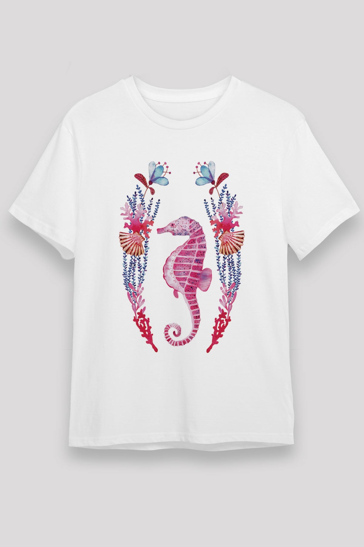 Deniz canlıları Beyaz Unisex Tişört T-Shirt - TişörtFabrikası