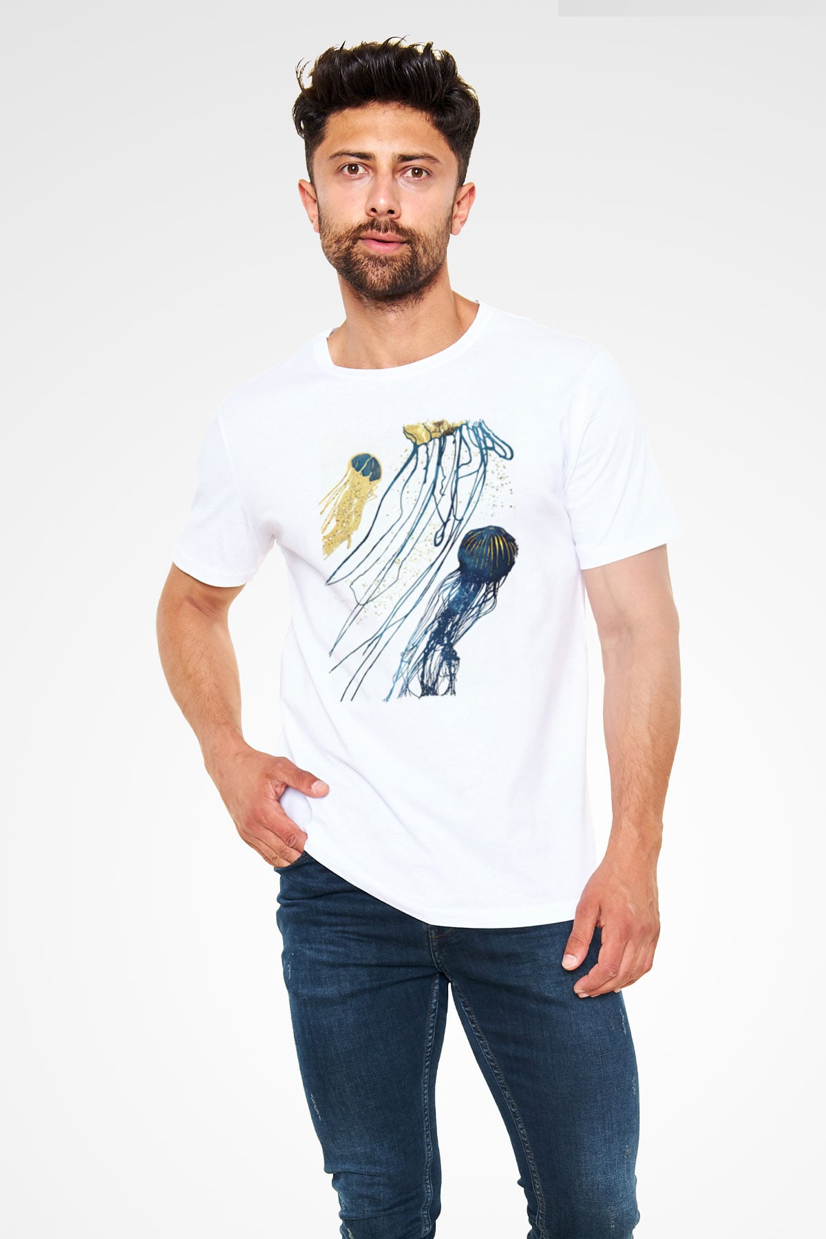 Deniz canlıları Beyaz Unisex Tişört T-Shirt - TişörtFabrikası