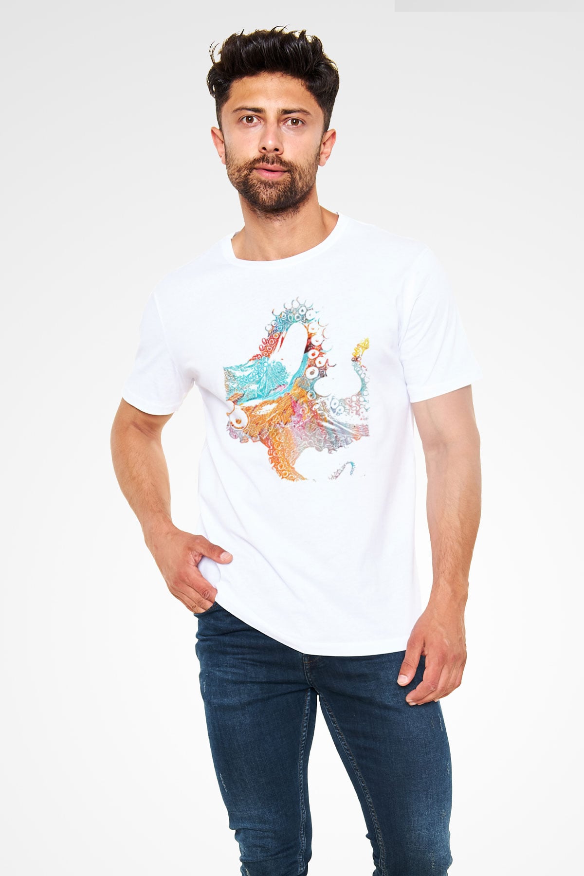 Deniz canlıları Beyaz Unisex Tişört T-Shirt - TişörtFabrikası