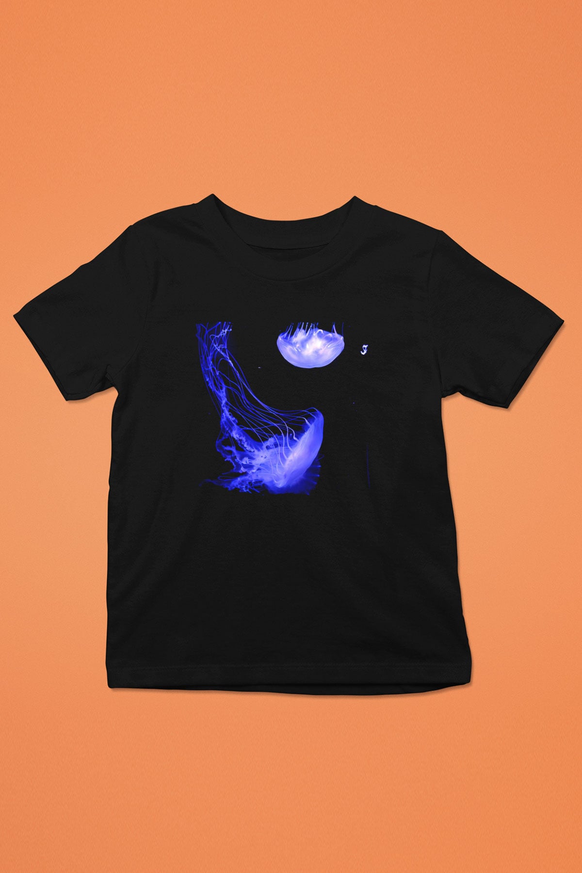 Deniz canlıları Siyah Unisex Çocuk Tişört