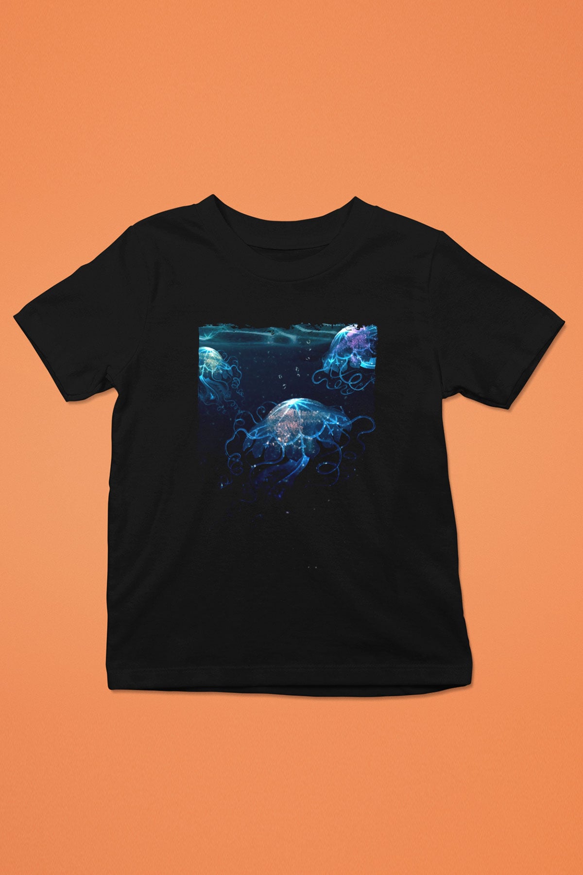 Deniz canlıları Siyah Unisex Çocuk Tişört