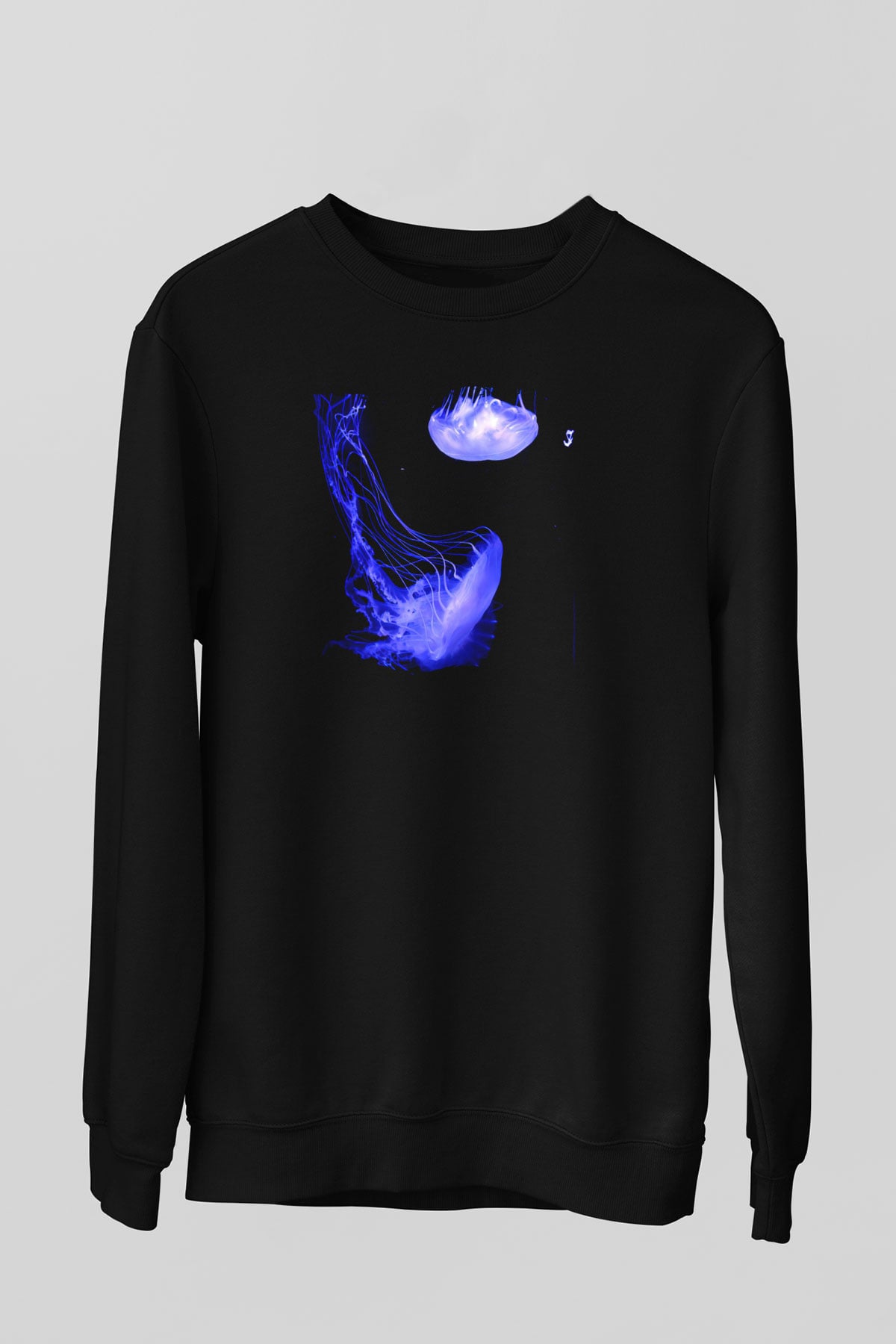 Deniz canlıları Siyah Unisex Sweatshirt