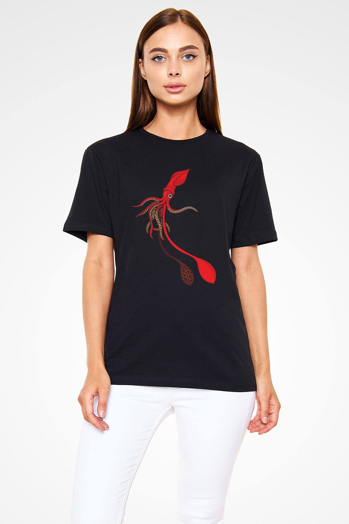 Deniz canlıları Siyah Unisex Tişört T-Shirt - TişörtFabrikası