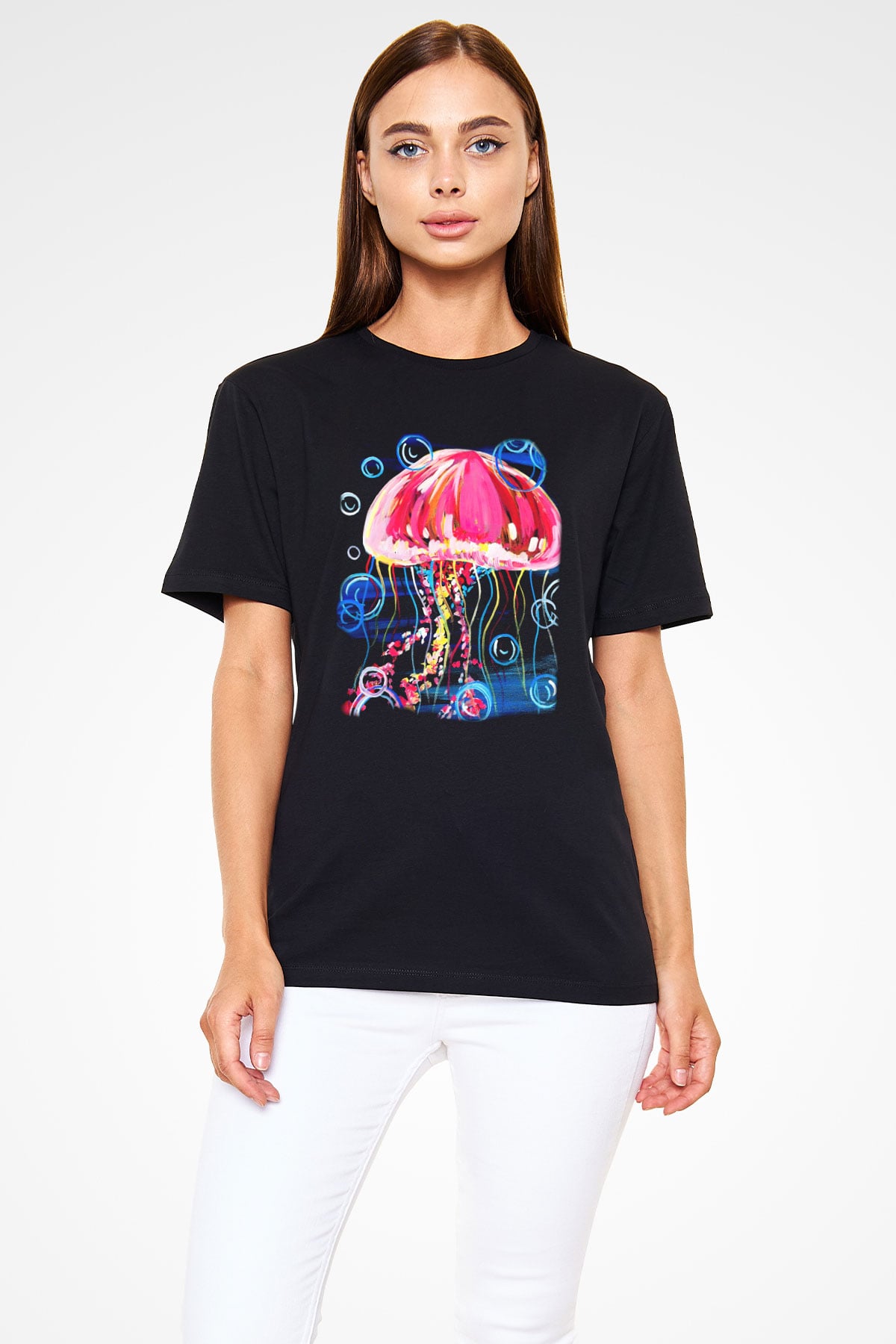 Deniz canlıları Siyah Unisex Tişört T-Shirt - TişörtFabrikası