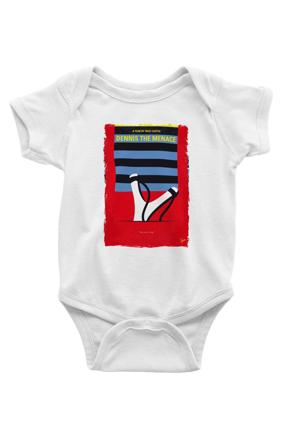 Dennis the Menace Beyaz Bebek Body - Zıbın