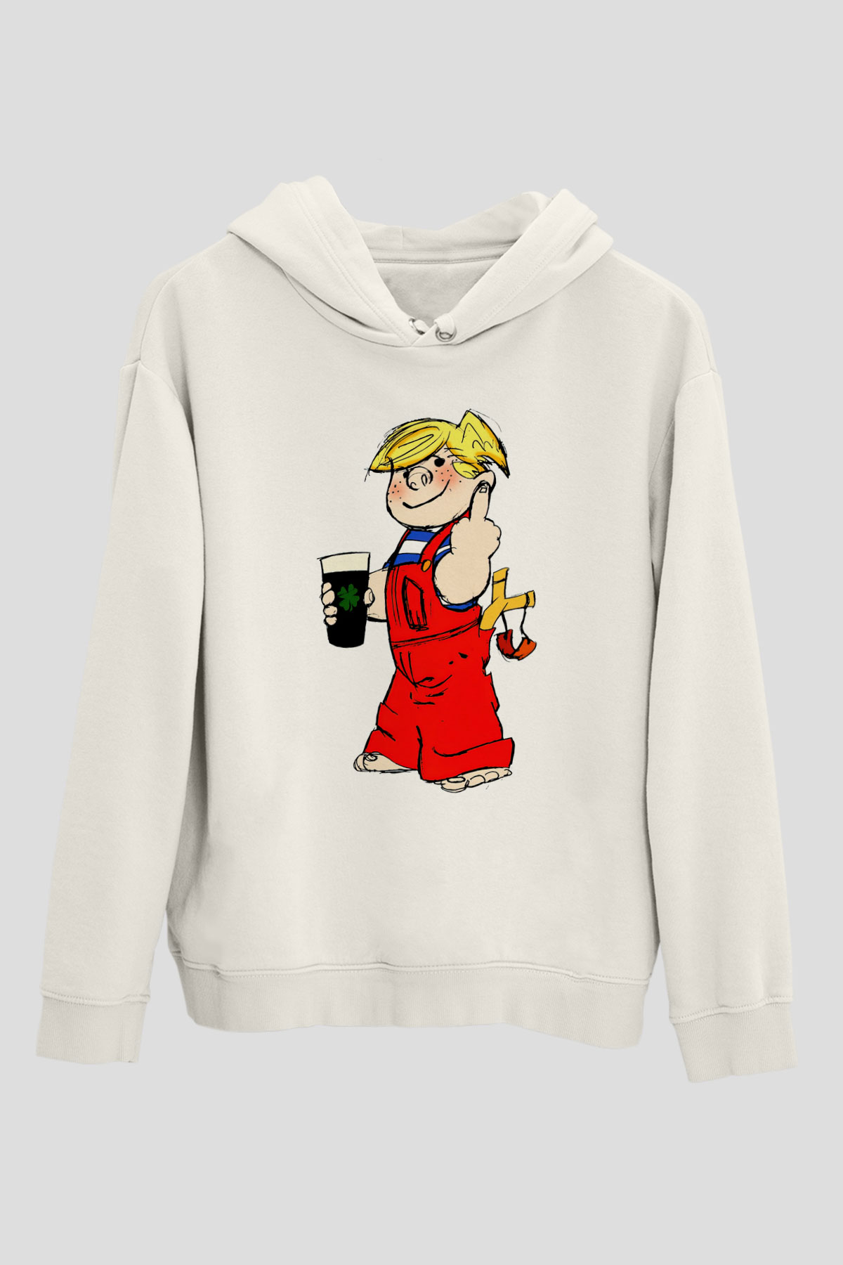 Dennis the Menace Beyaz Unisex Hoodie