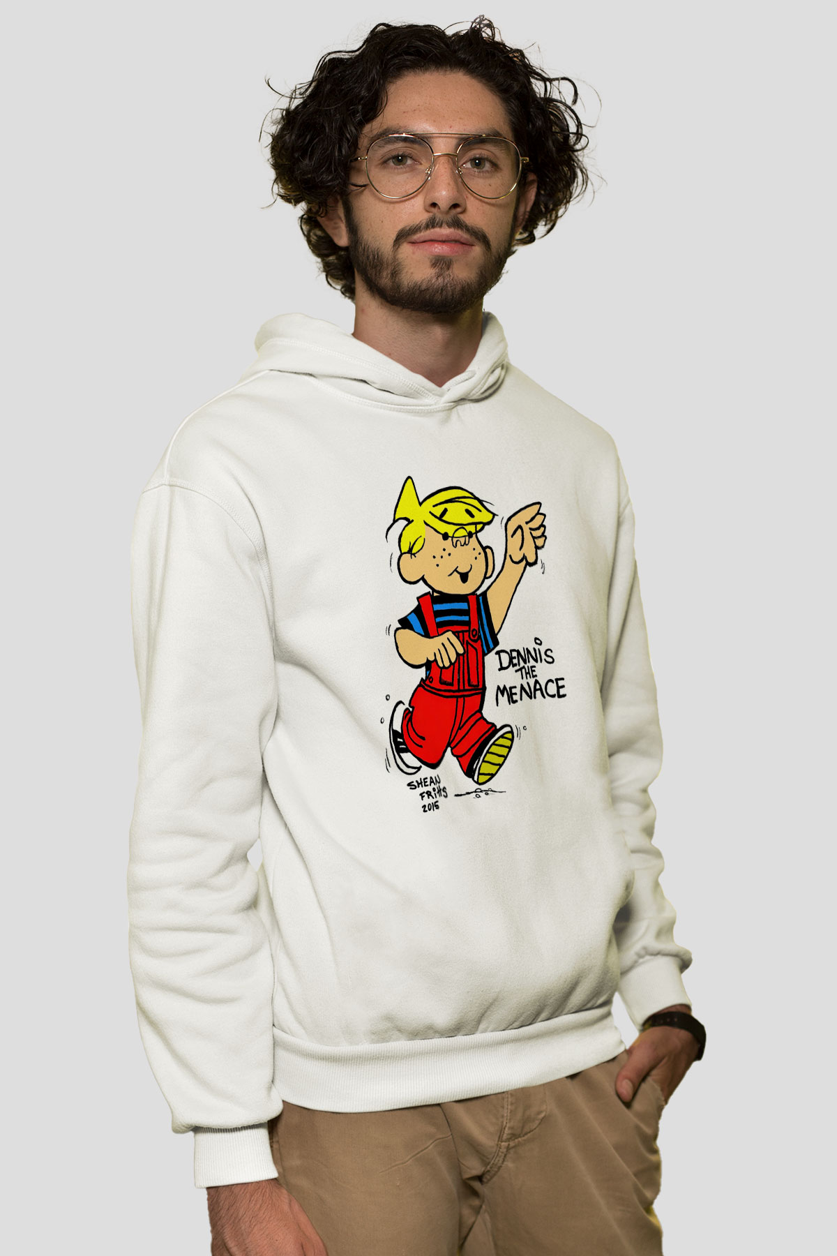 Dennis the Menace Beyaz Unisex Hoodie