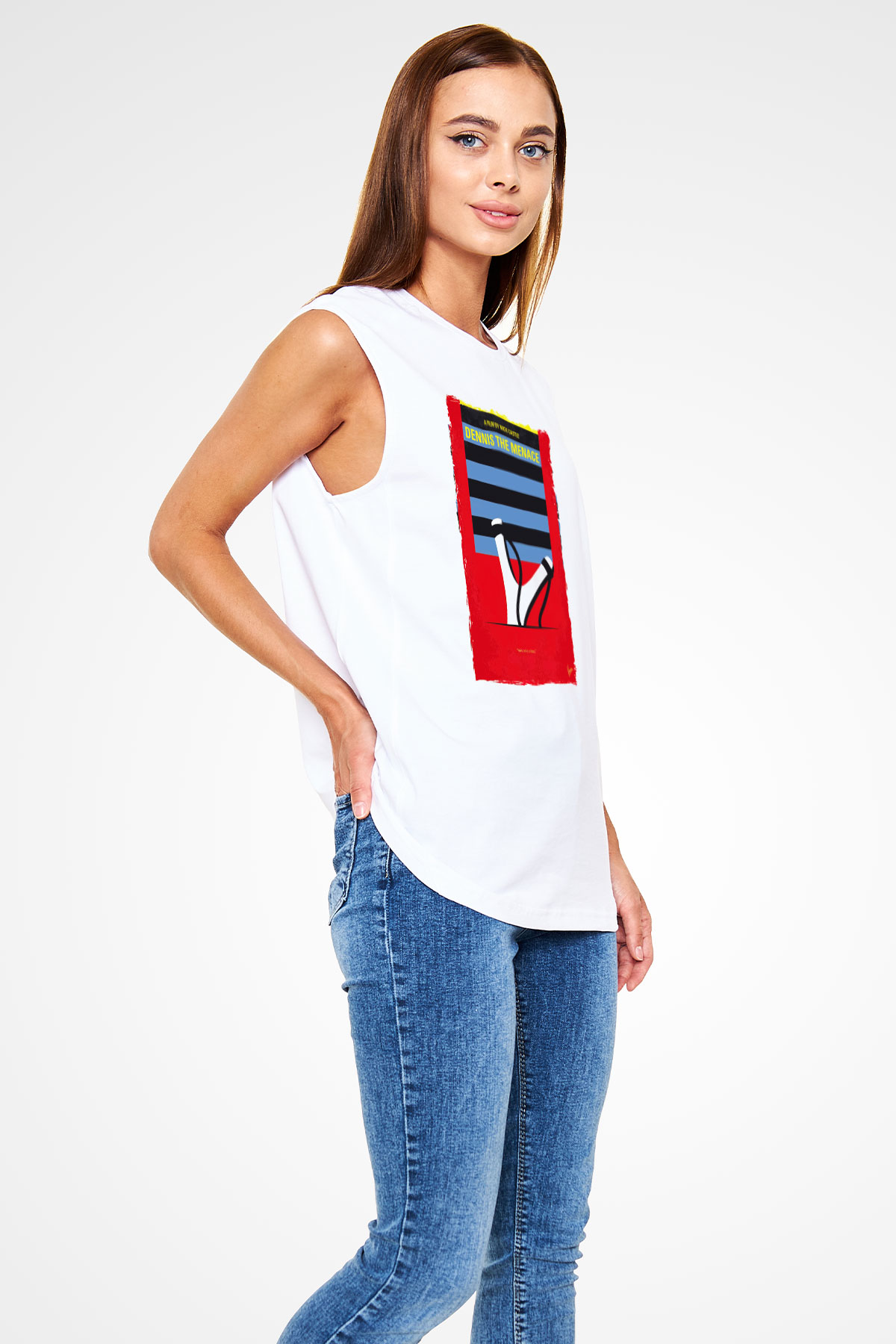 Dennis the Menace Beyaz Unisex Kolsuz Tişört