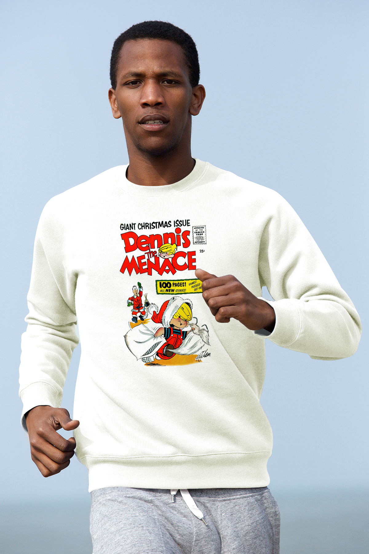 Dennis the Menace Beyaz Unisex Sweatshirt