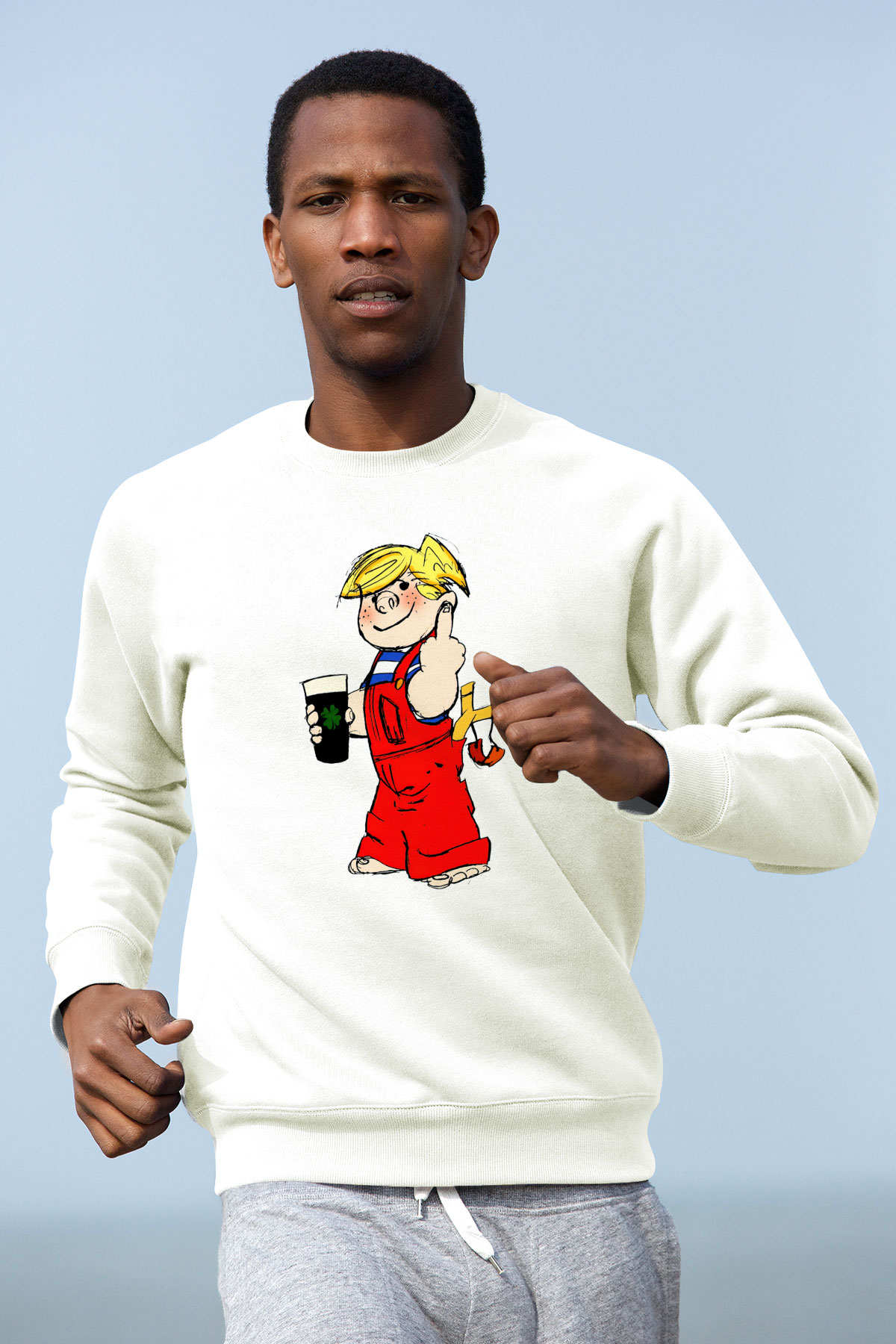 Dennis the Menace Beyaz Unisex Sweatshirt
