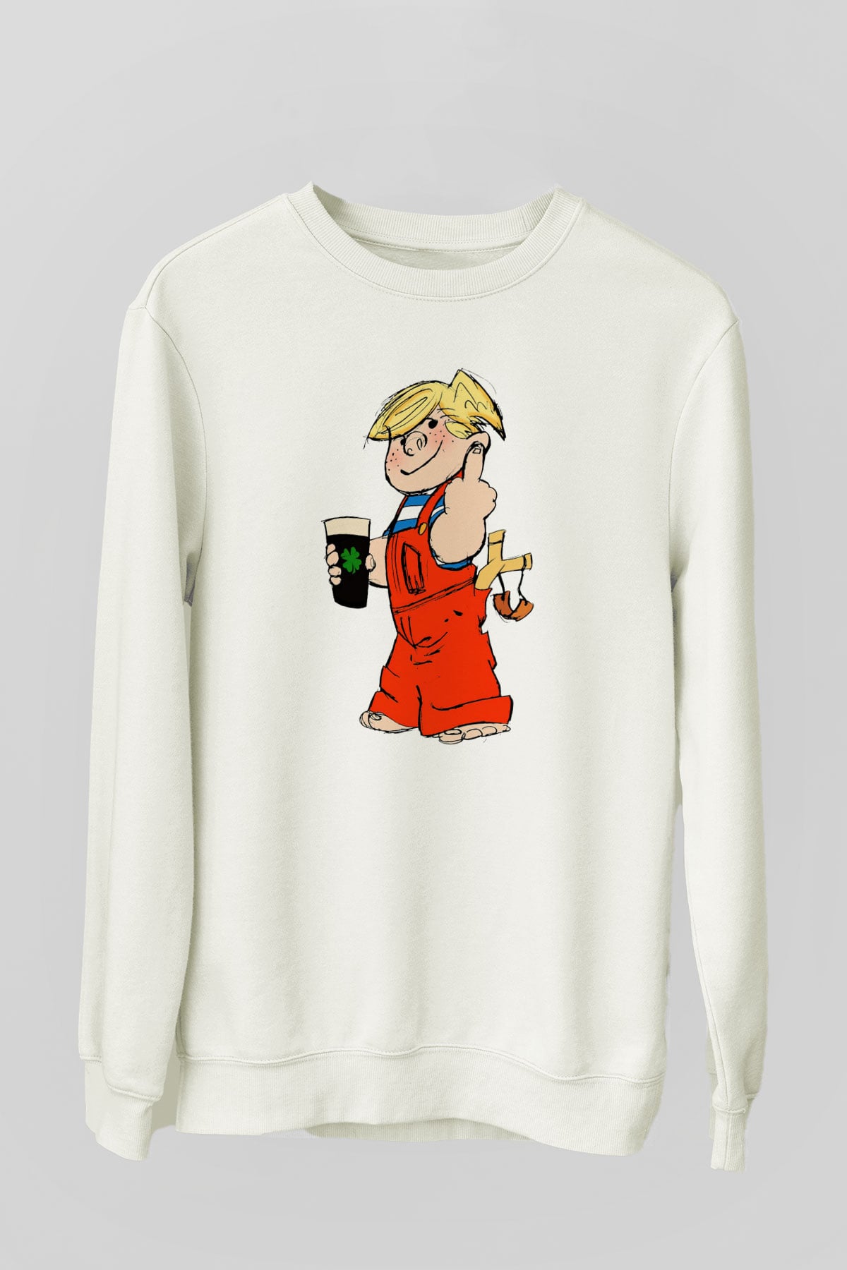 Dennis the Menace Beyaz Unisex Sweatshirt