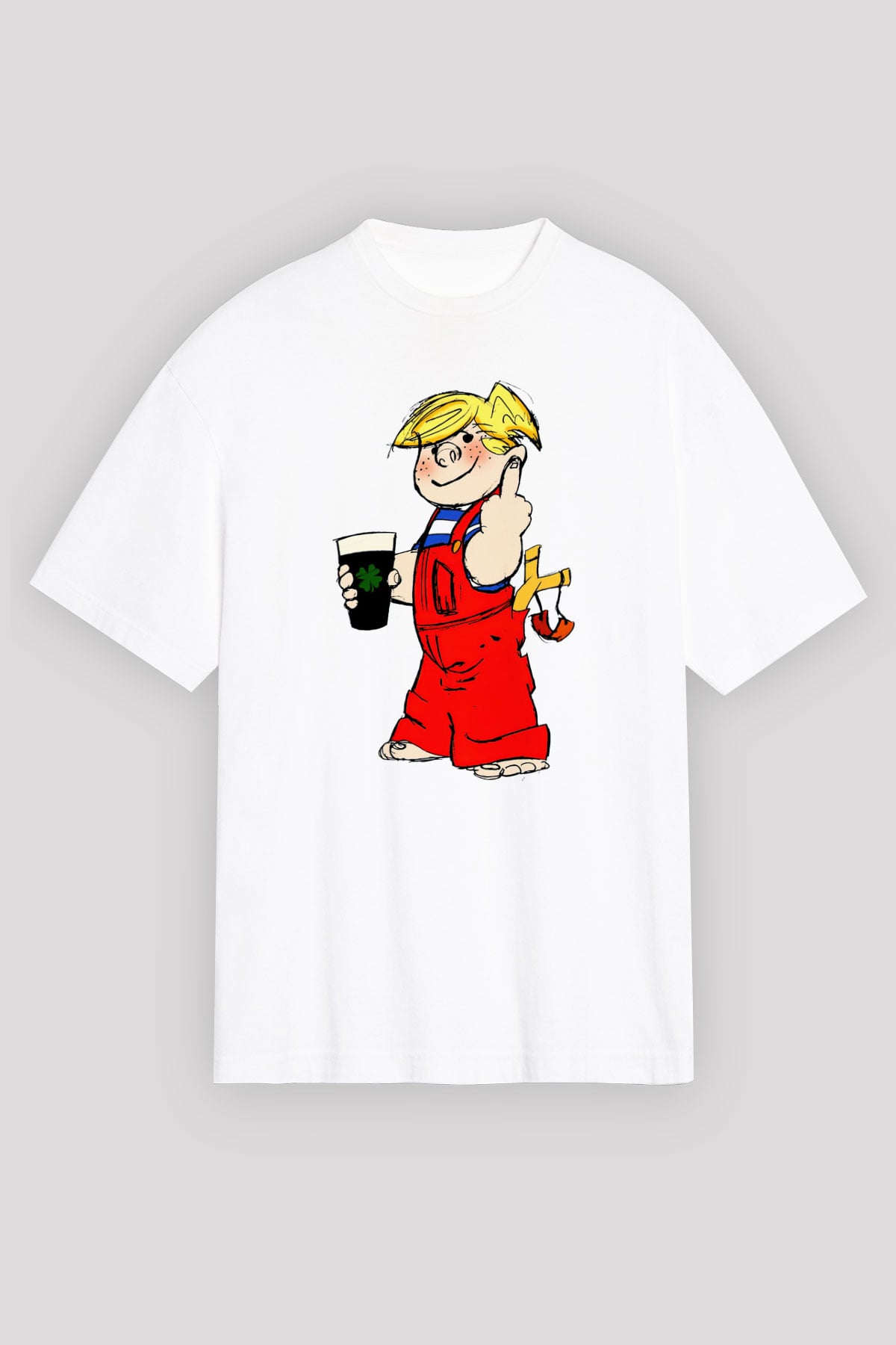 Dennis the Menace Beyaz Oversize Tişört Oversize T-shirt