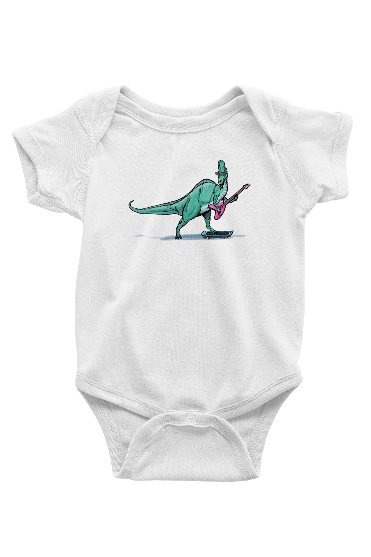 Denver, the Last Dinosaur Baskılı Beyaz Unisex Bebek Body - Zıbın