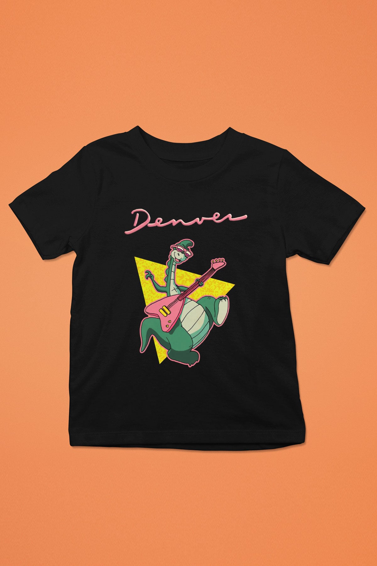 Denver, the Last Dinosaur Baskılı Siyah Unisex Çocuk Tişört