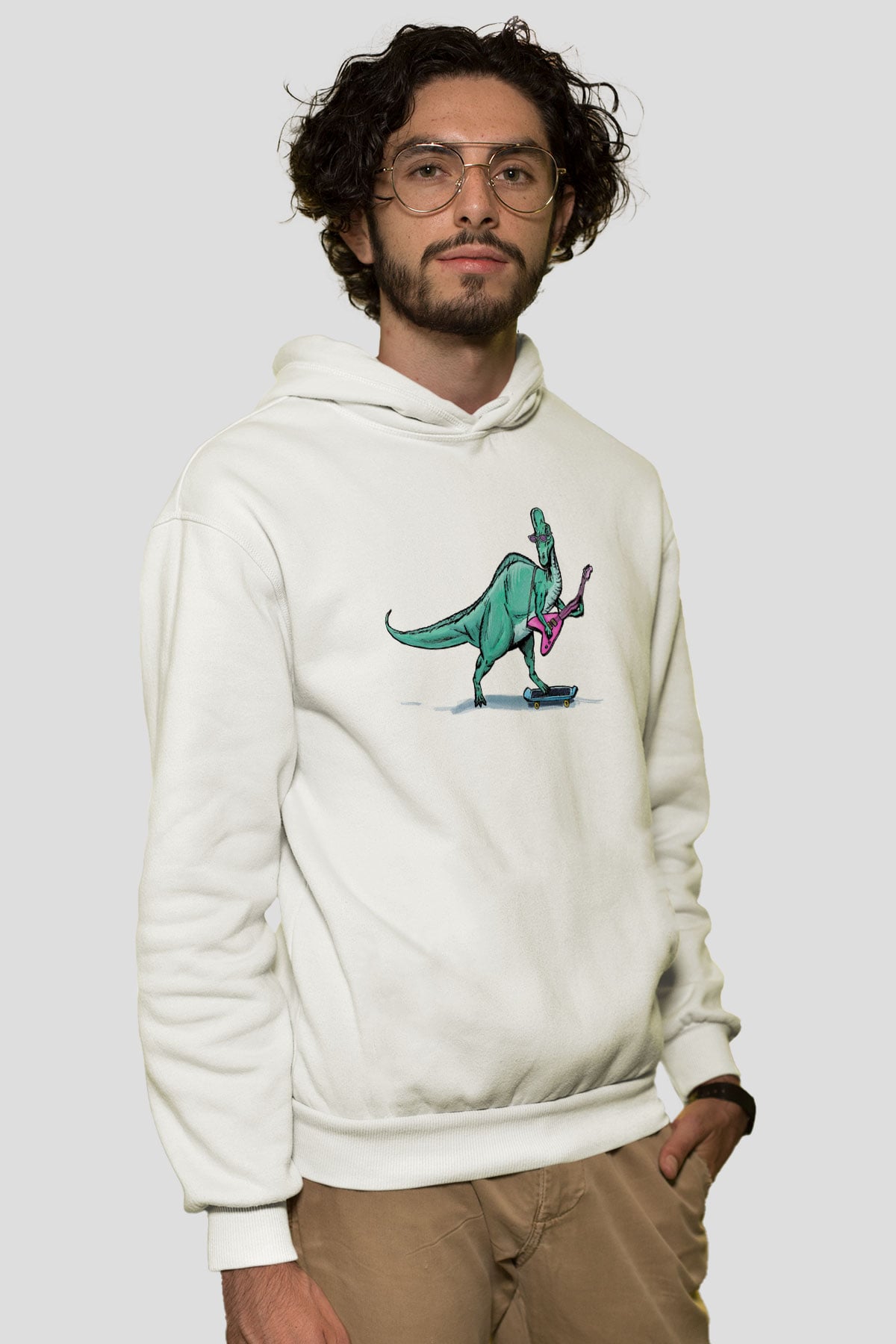 Denver, the Last Dinosaur Beyaz Unisex Kapşonlu Sweatshirt