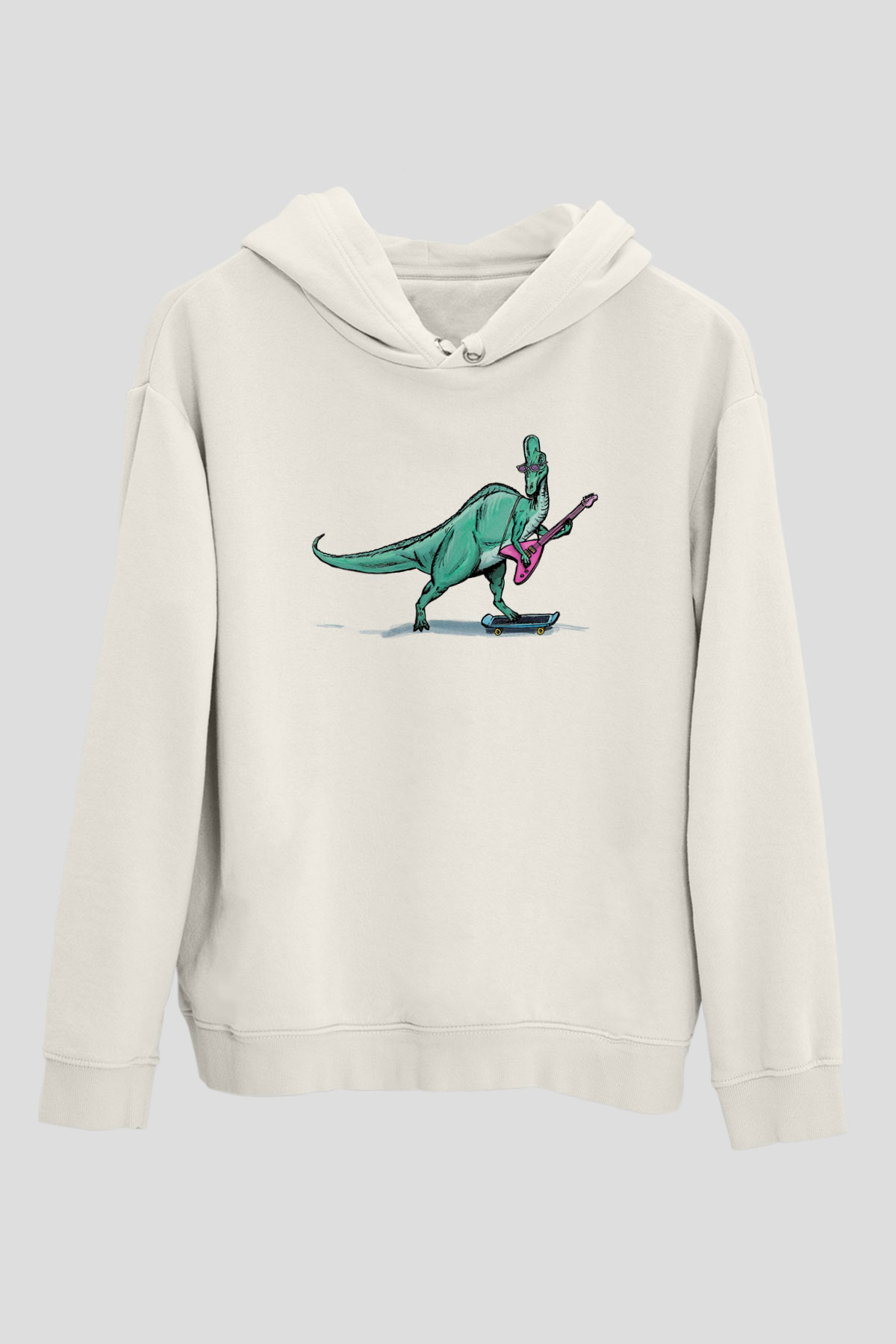 Denver, the Last Dinosaur Beyaz Unisex Kapşonlu Sweatshirt