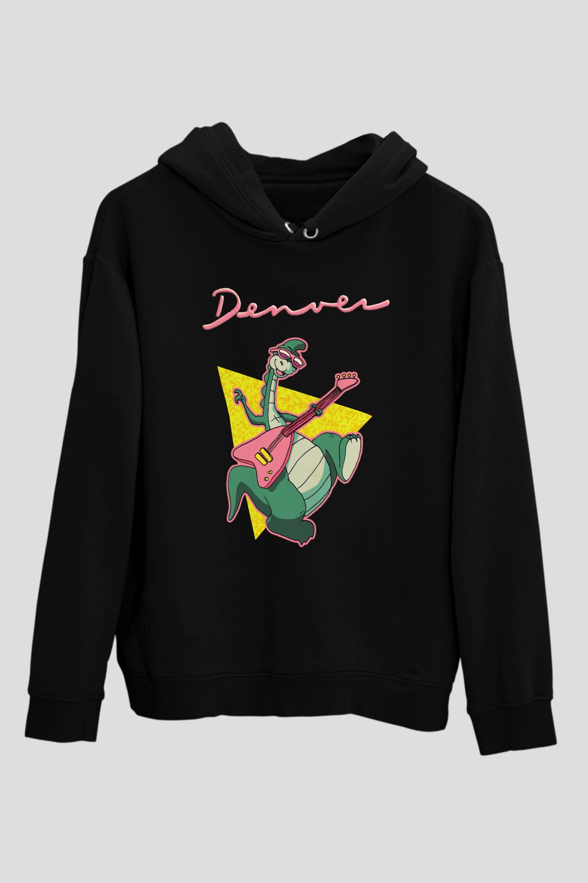 Denver, the Last Dinosaur Siyah Unisex Kapüşonlu Sweatshirt