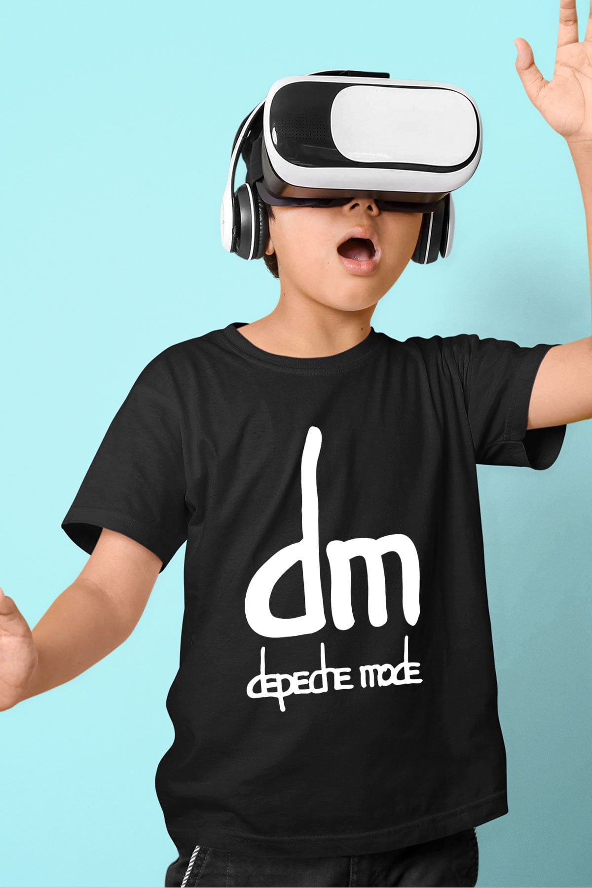 Depeche Mode Baskılı Siyah Unisex Çocuk Tişört