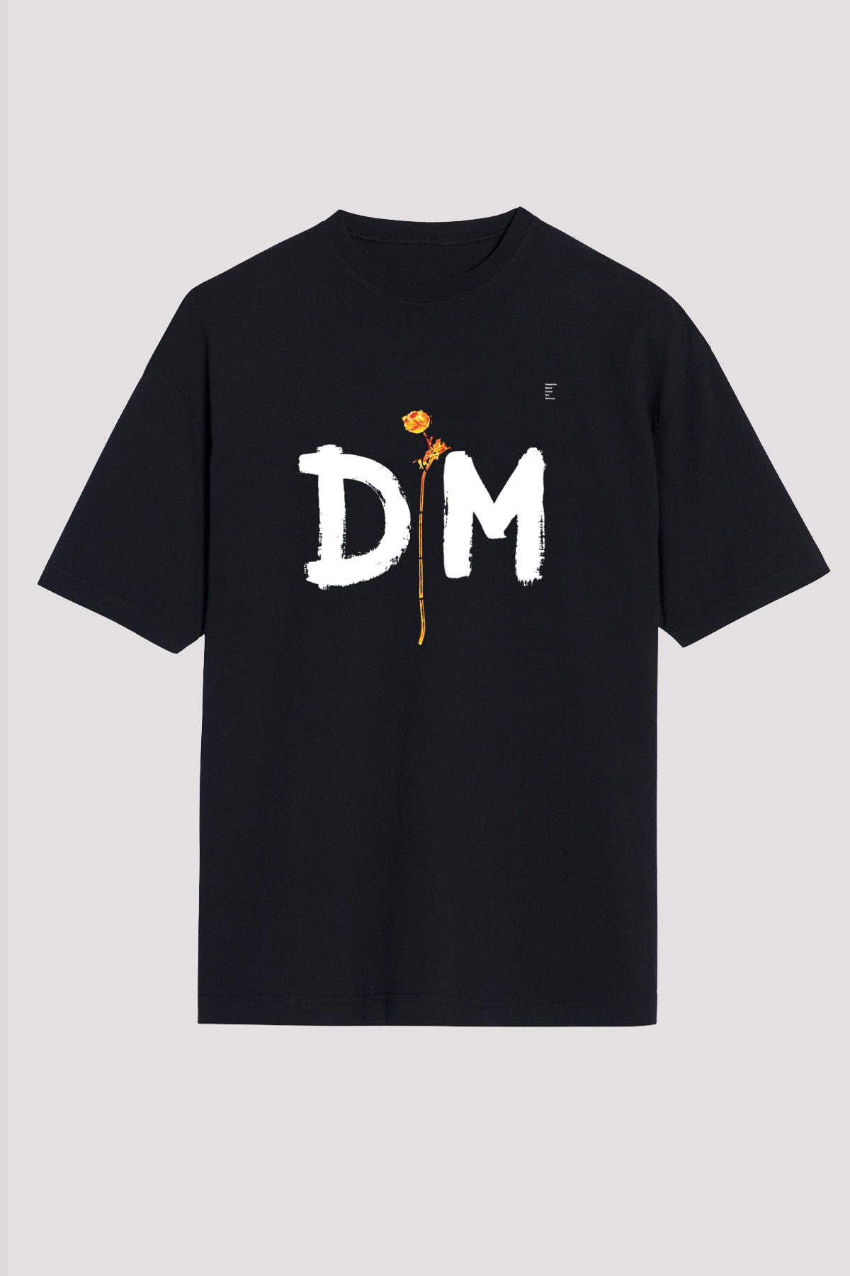 Depeche Mode Baskılı Unisex Siyah Oversize Tişört
