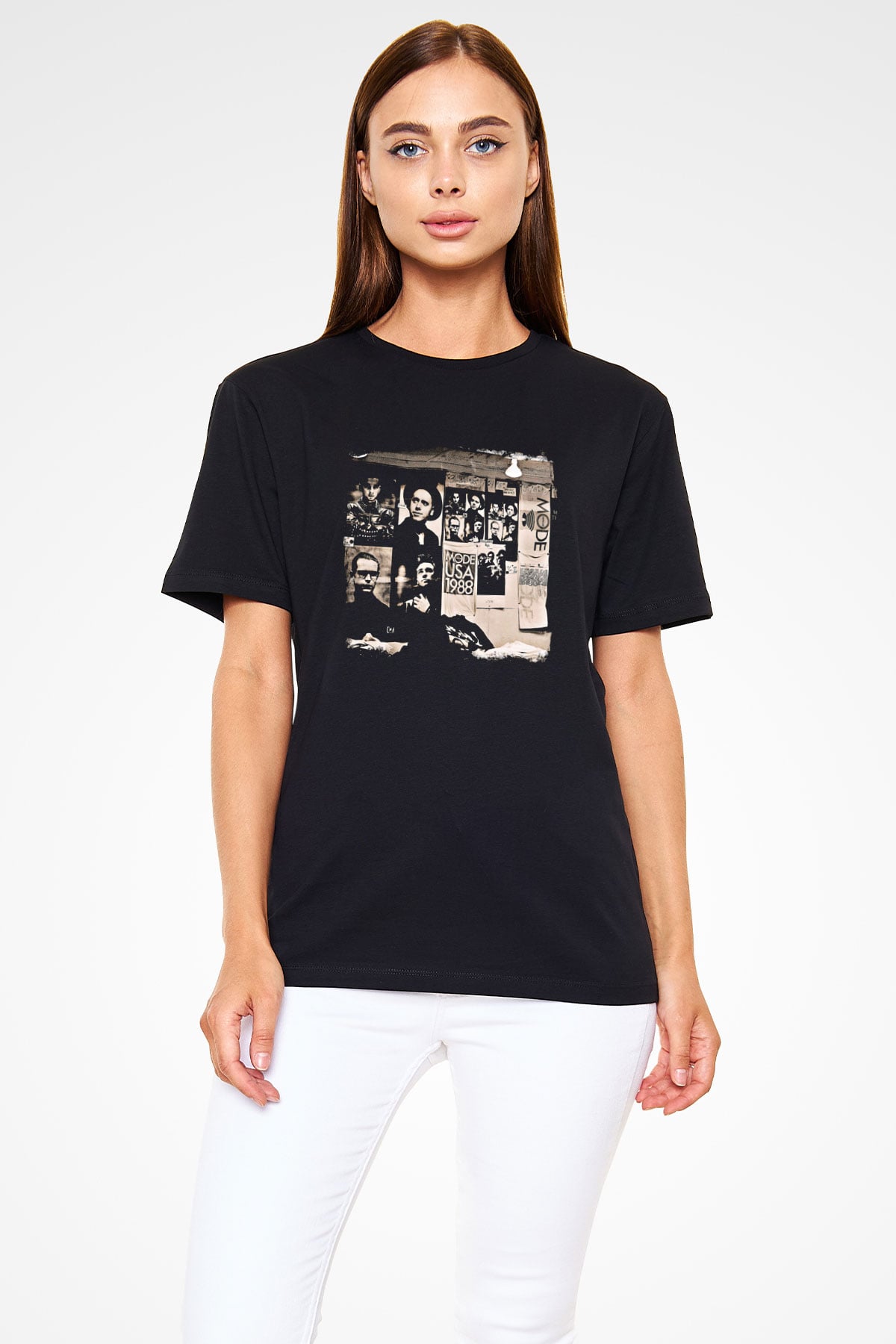 Depeche Mode Baskılı Unisex Siyah Tişört