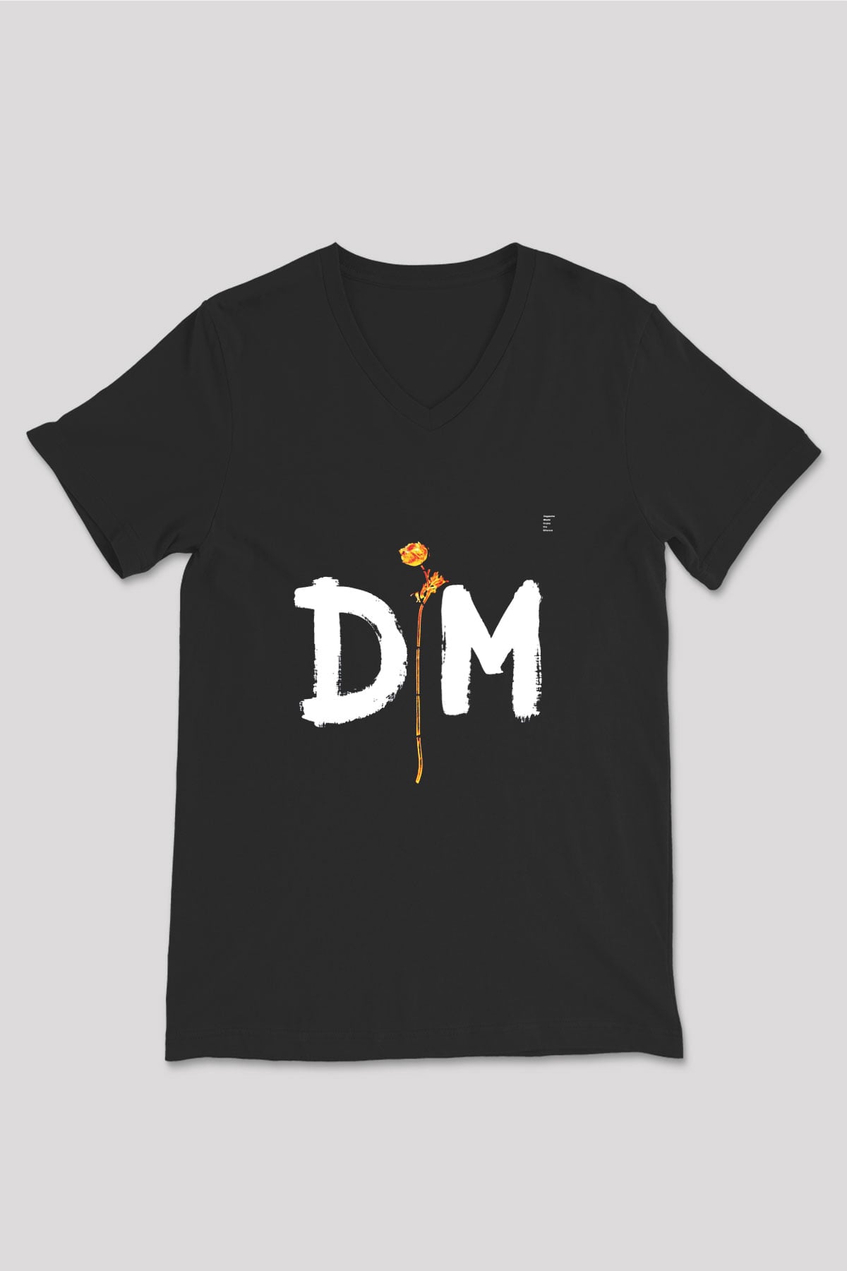 Depeche Mode Baskılı Unisex Siyah V Yaka Tişört