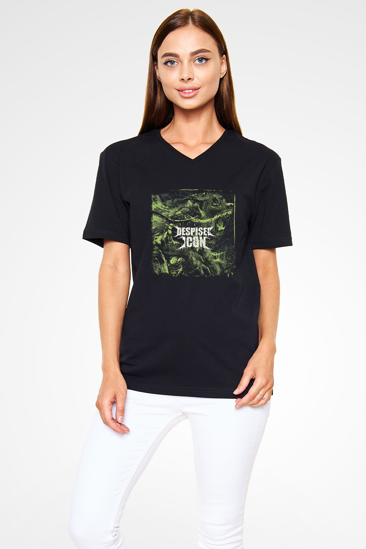 Despised Icon Baskılı Unisex Siyah V Yaka Tişört