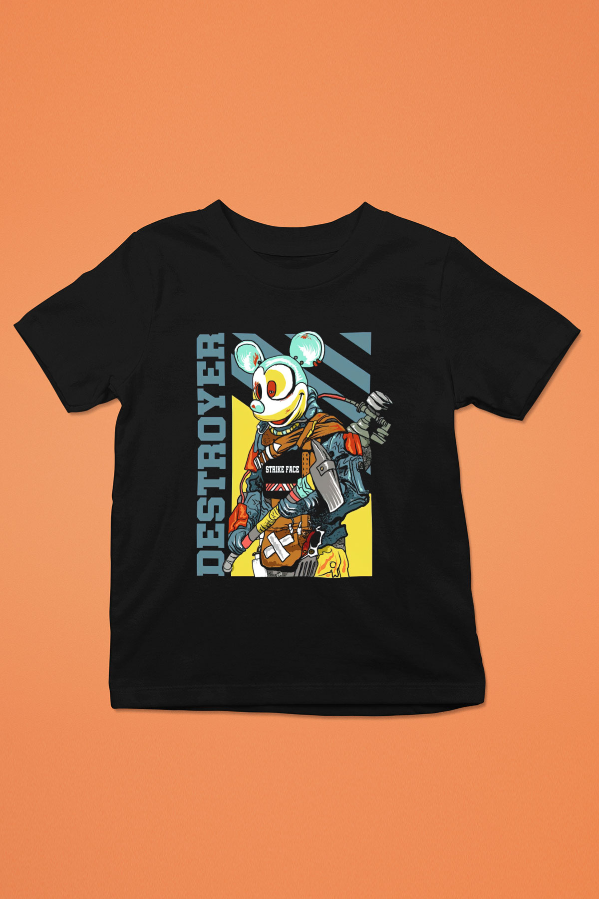 Destroyer Baskılı Unisex Siyah  Çocuk Tişört