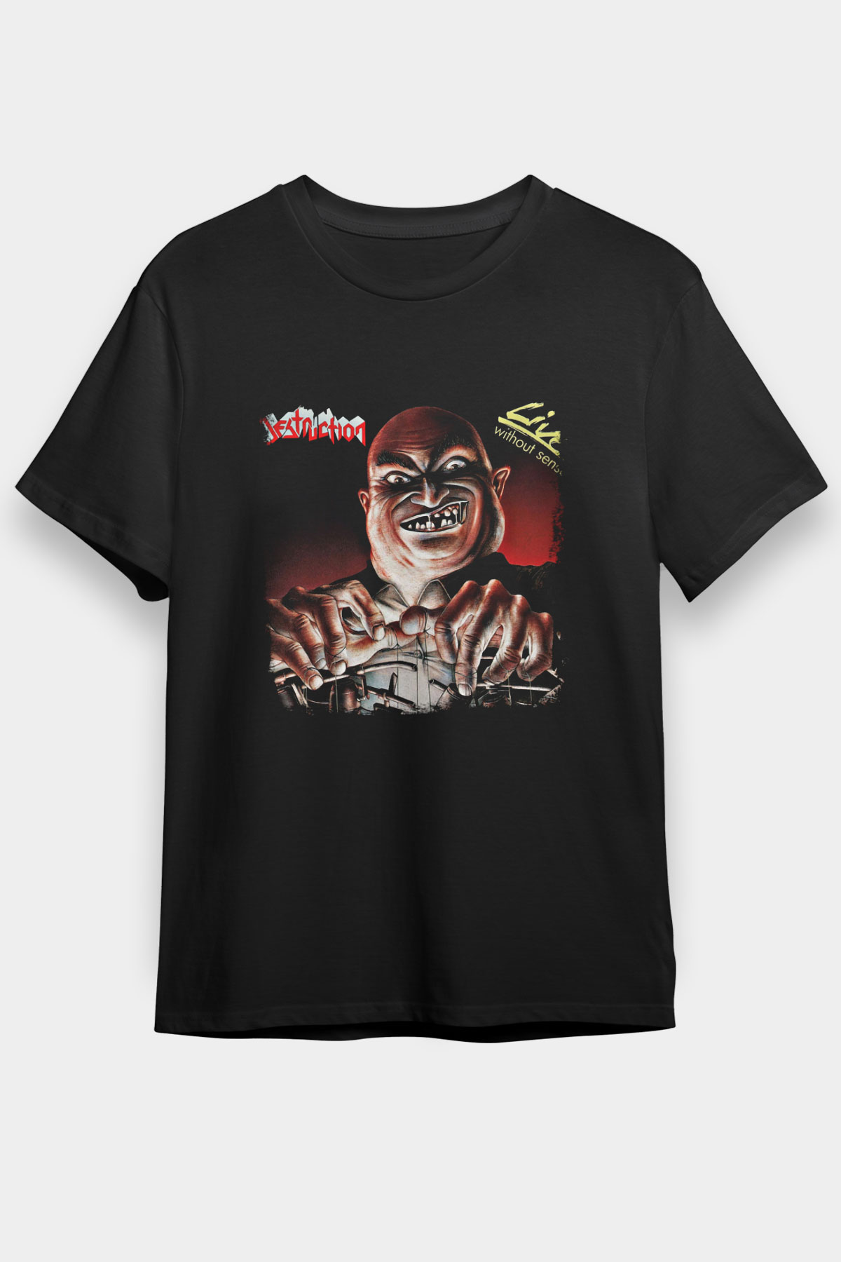 Destruction Baskılı Unisex Siyah Tişört