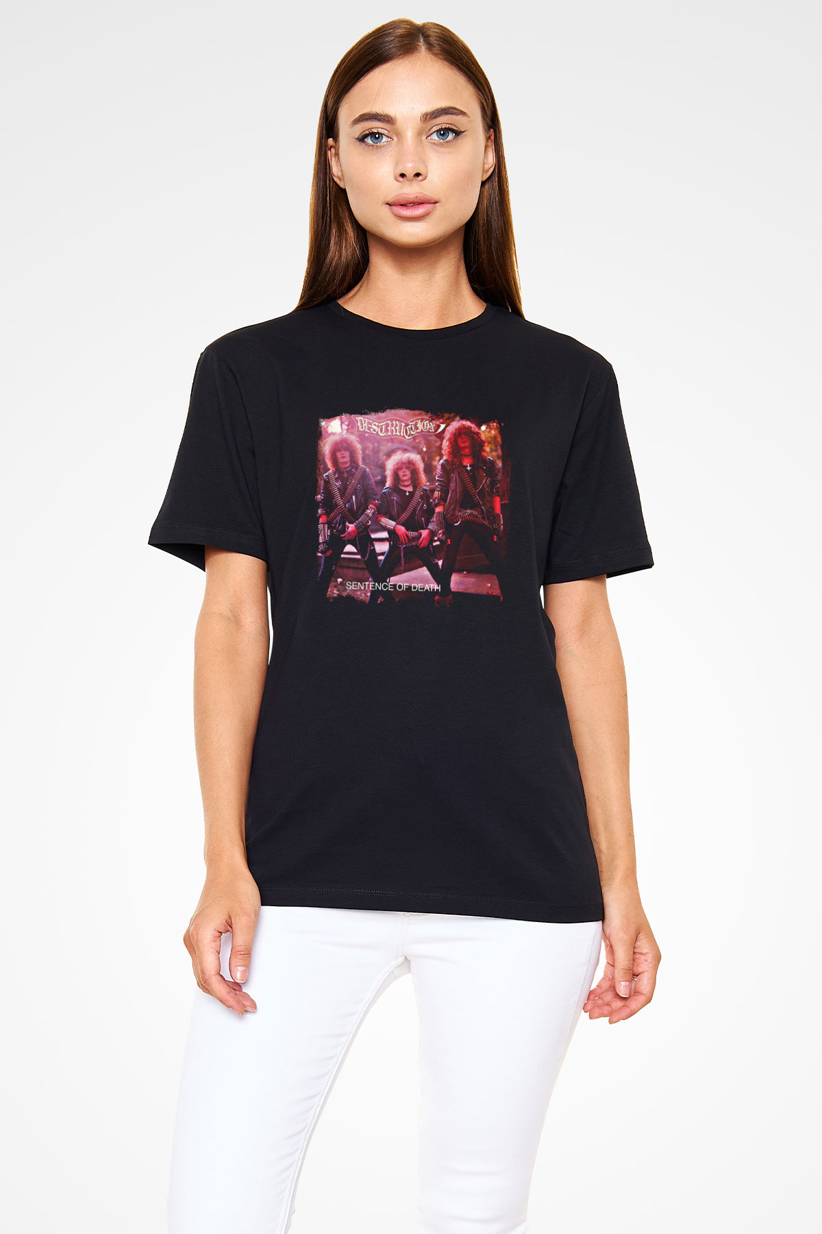 Destruction Baskılı Unisex Siyah Tişört