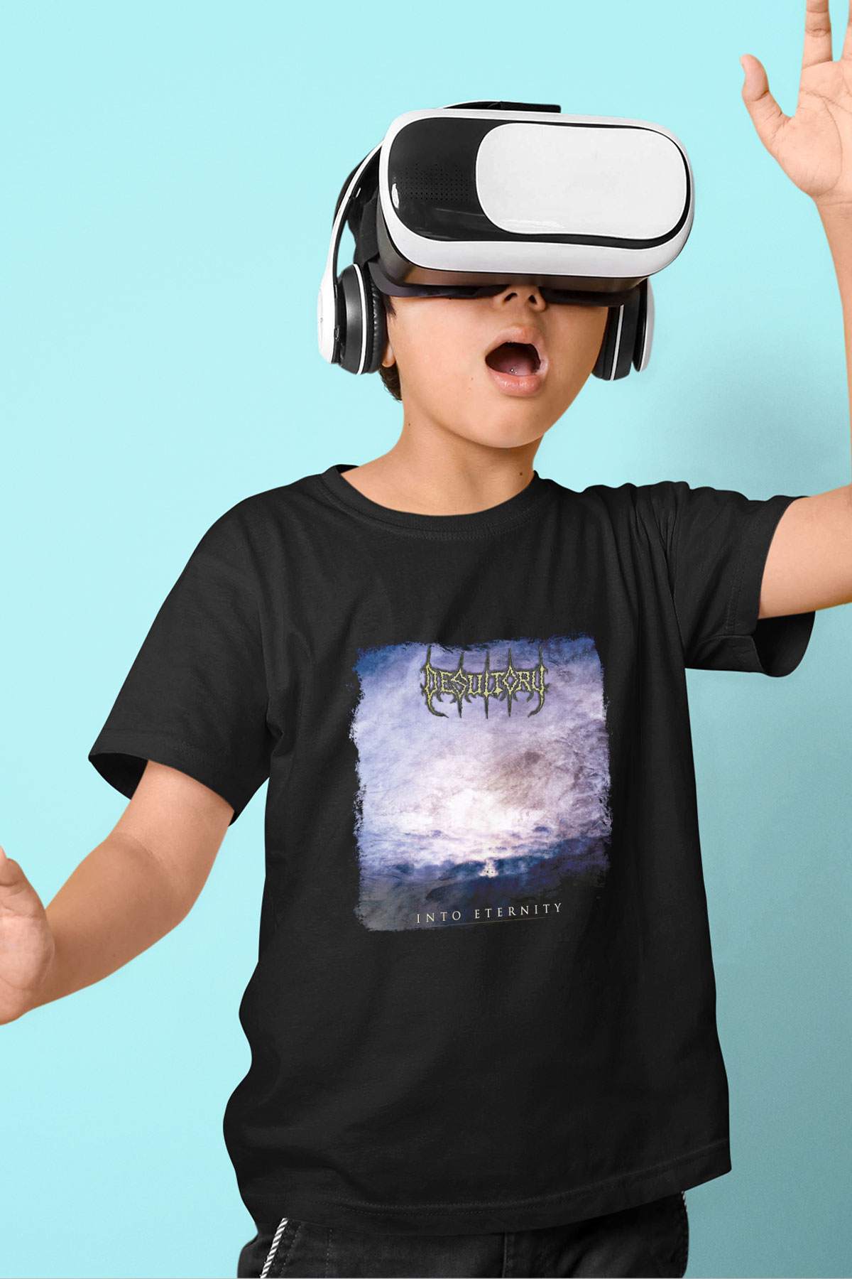 Desultory Baskılı Unisex Siyah Çocuk Tişört