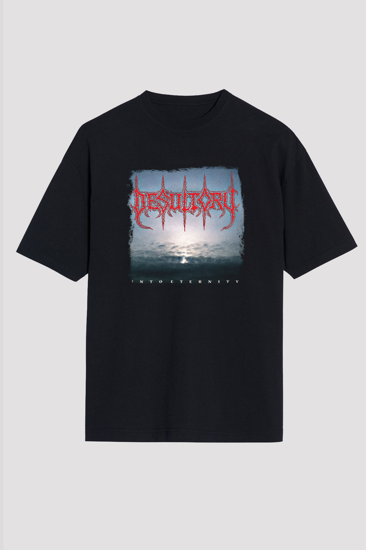Desultory Baskılı Unisex Siyah Oversize Tişört