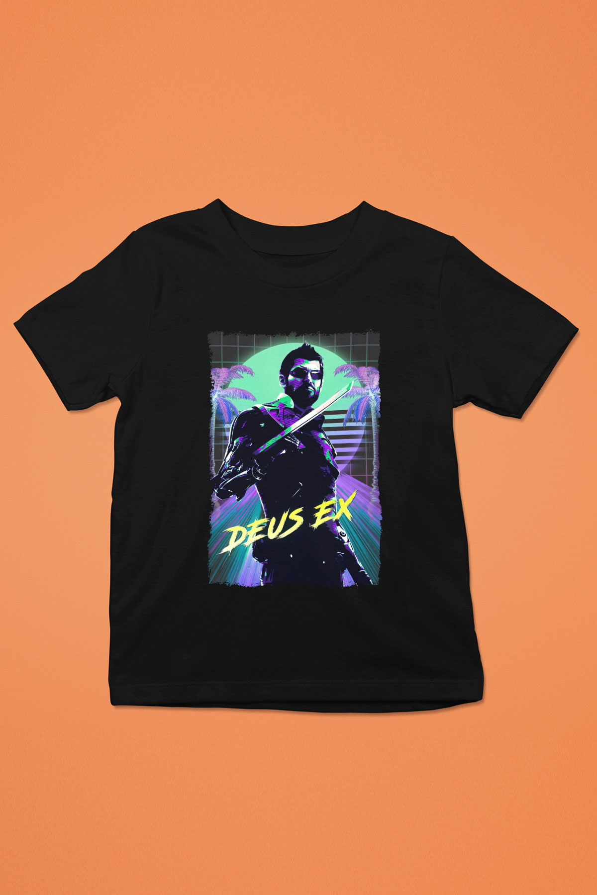 Deus Ex Siyah Unisex Çocuk Tişört