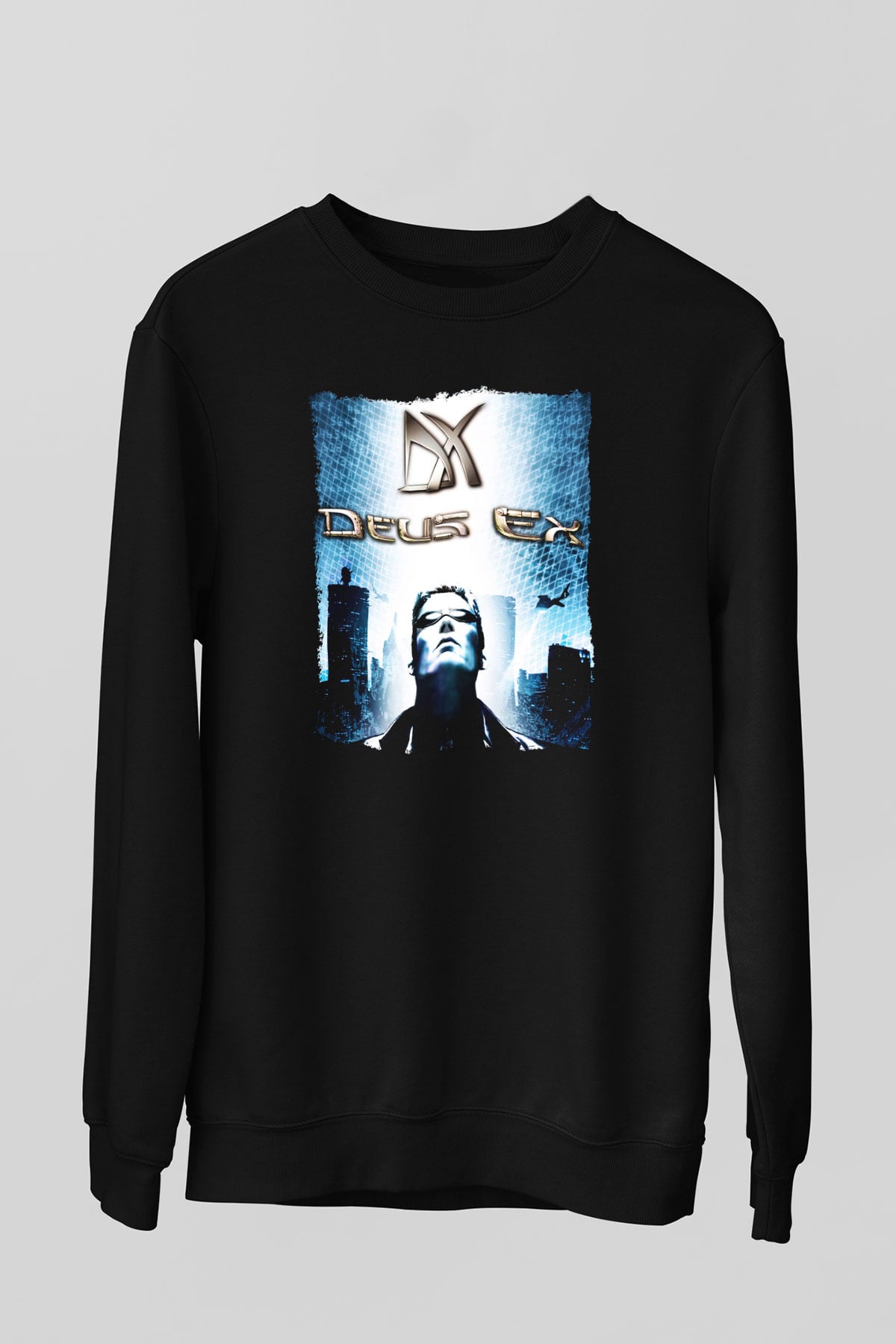 Deus Ex Siyah Unisex Sweatshirt