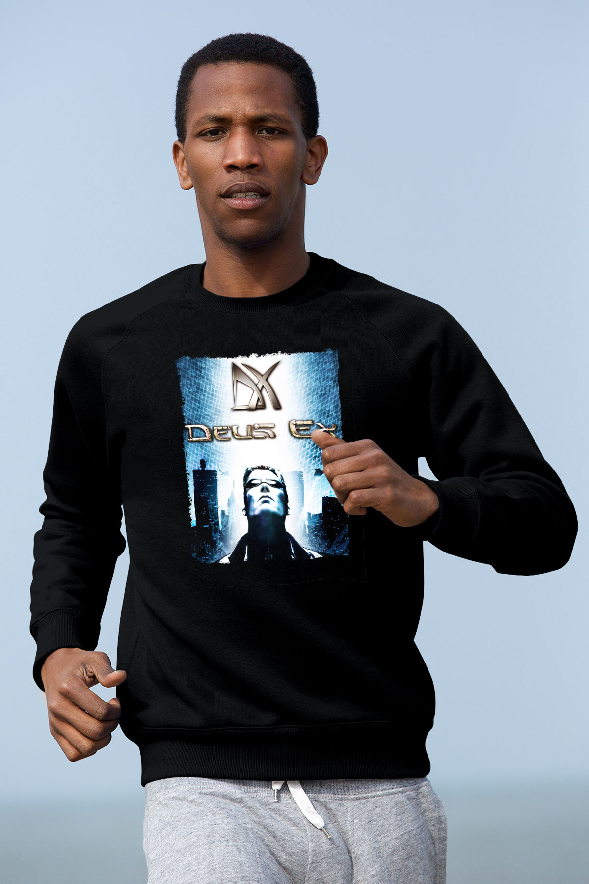 Deus Ex Siyah Unisex Sweatshirt