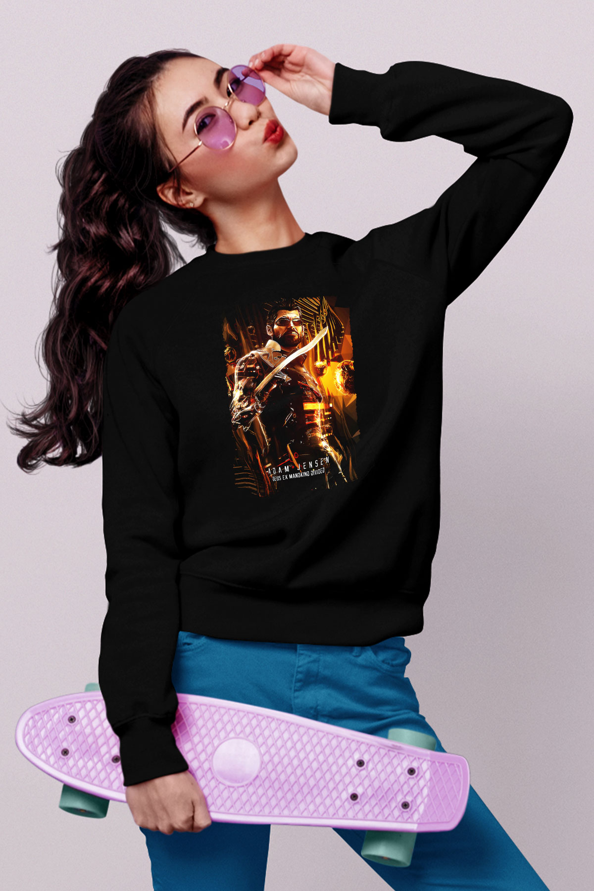 Deus Ex Siyah Unisex Sweatshirt