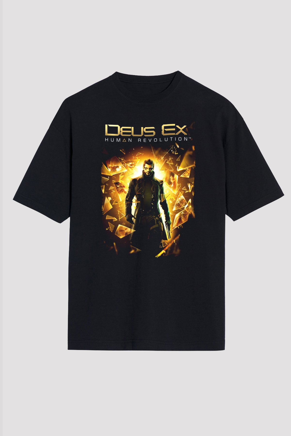 Deus Ex Siyah Oversize Tişört Oversize T-shirt