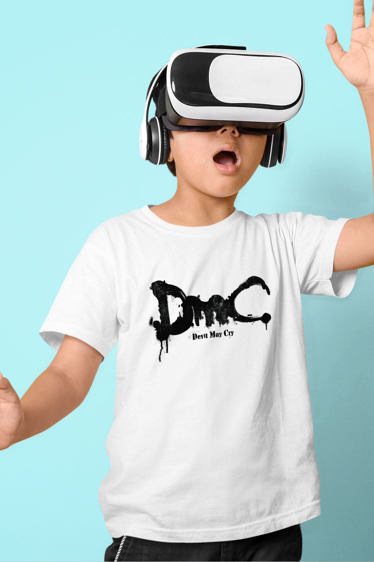 Devil May Cry Baskılı Beyaz Unisex Çocuk Tişört