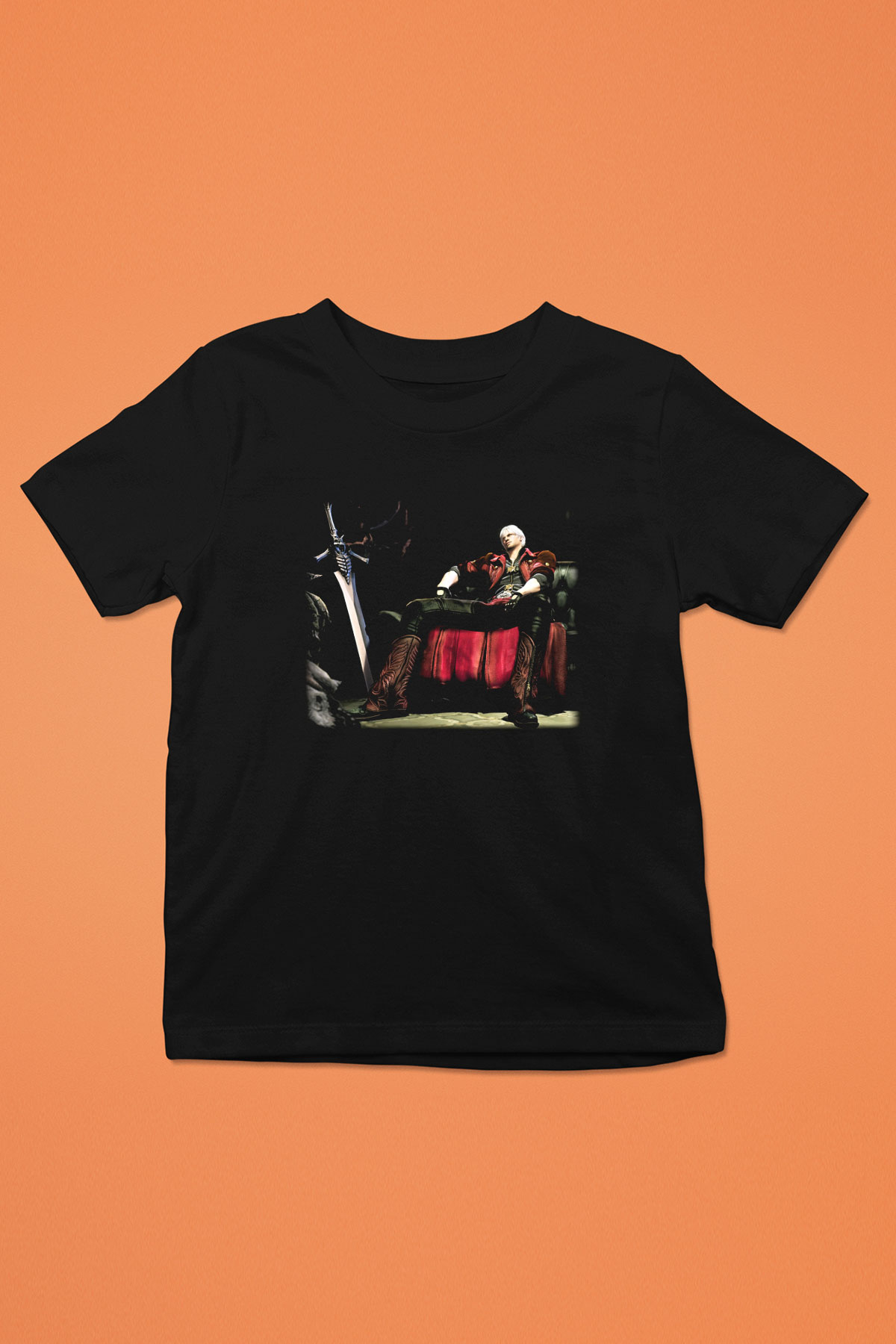 Devil May Cry Baskılı Siyah Unisex Çocuk Tişört