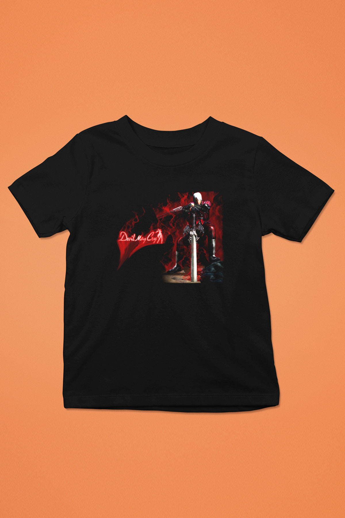 Devil May Cry Baskılı Siyah Unisex Çocuk Tişört