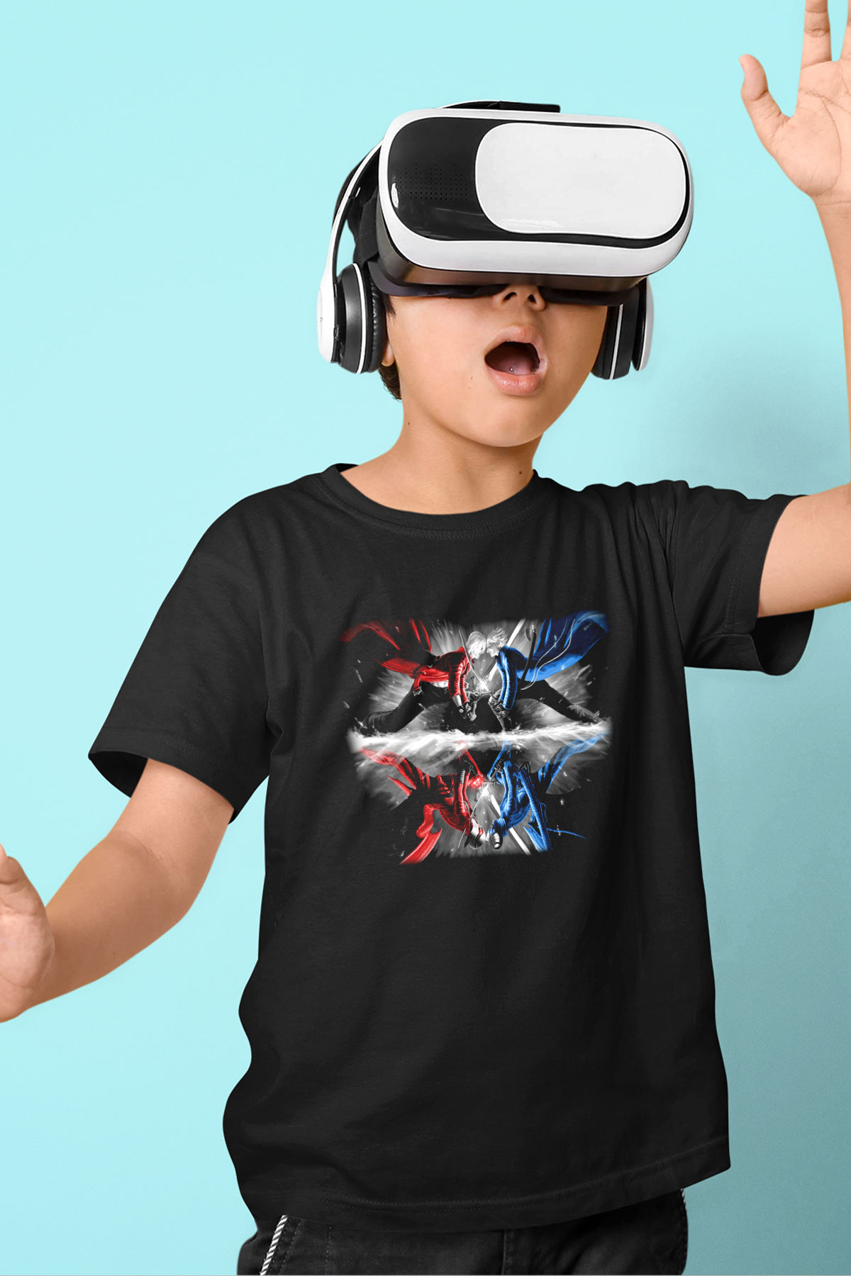 Devil May Cry Baskılı Siyah Unisex Çocuk Tişört