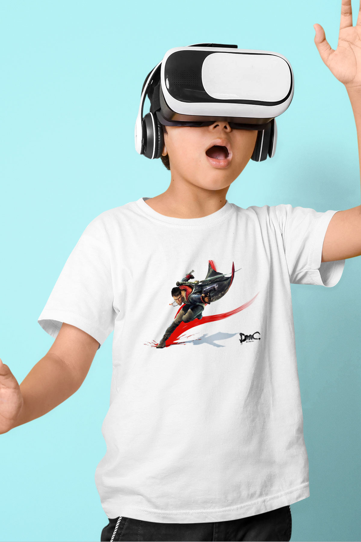 Devil May Cry Beyaz Unisex Çocuk Tişört