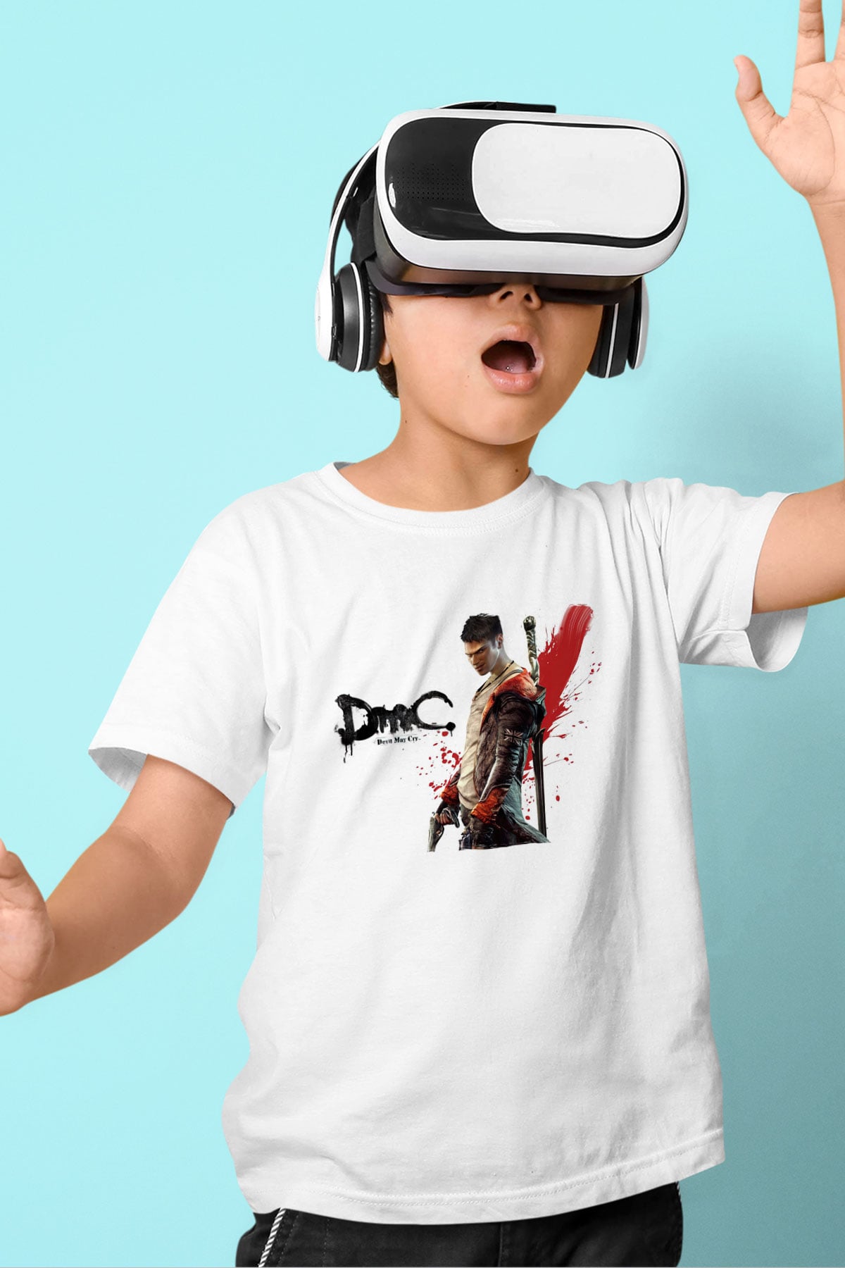 Devil May Cry Beyaz Unisex Çocuk Tişört