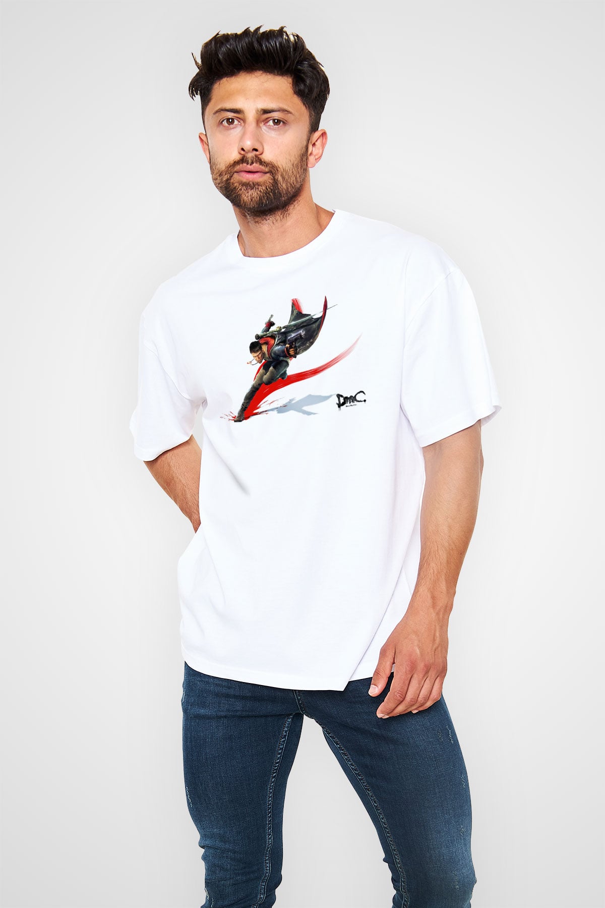 Devil May Cry Beyaz Oversize Tişört Oversize T-shirt