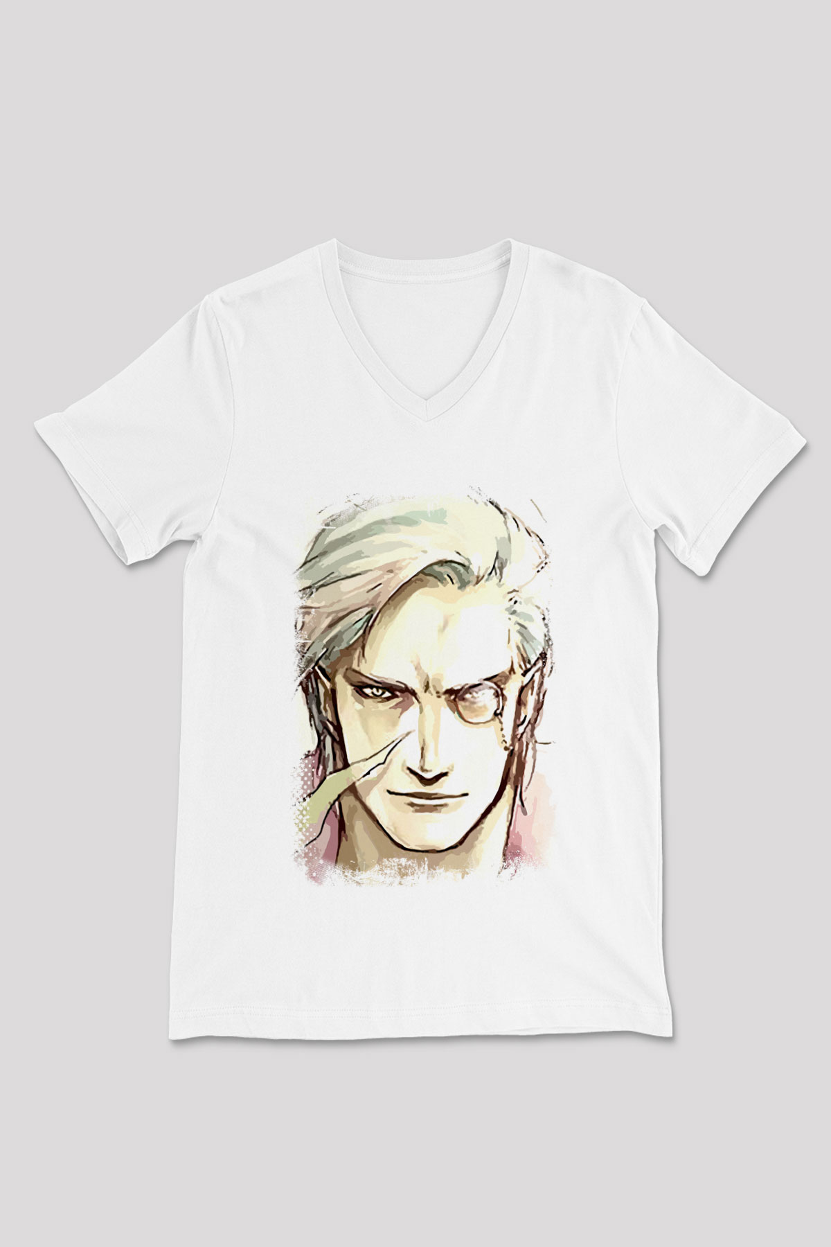 Devil May Cry Beyaz Unisex V Yaka Tişört T-Shirt