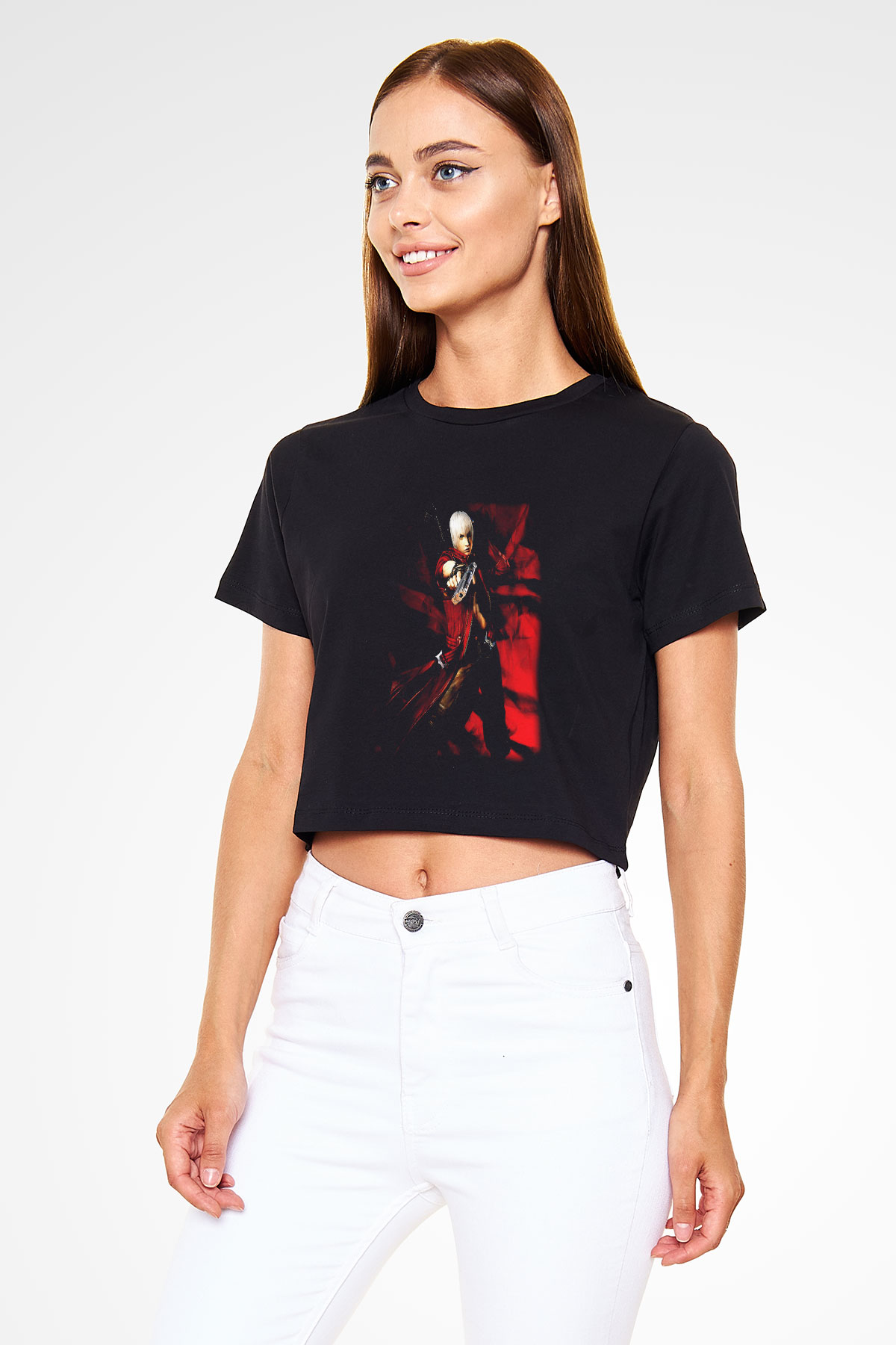 Devil May Cry Siyah Crop Top Tişört