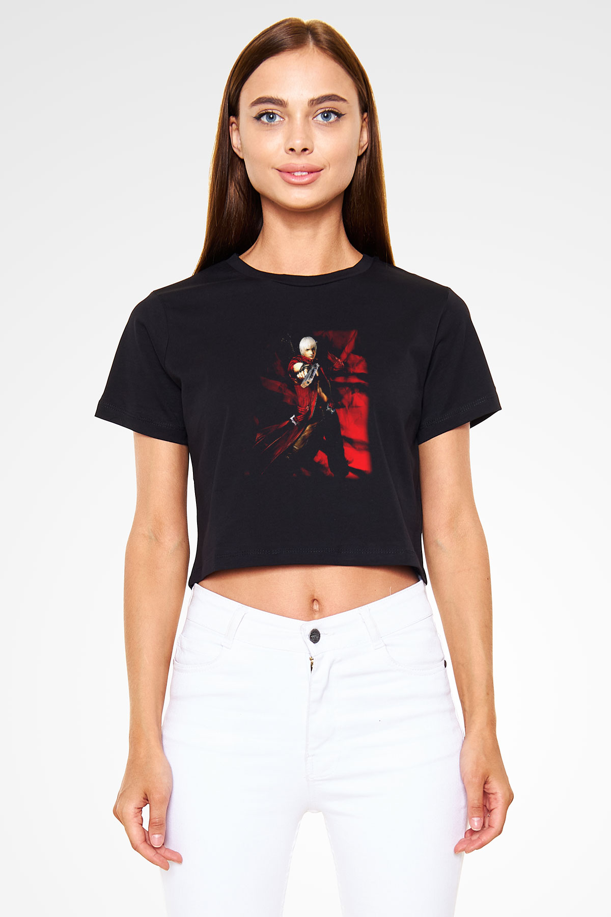 Devil May Cry Siyah Crop Top Tişört