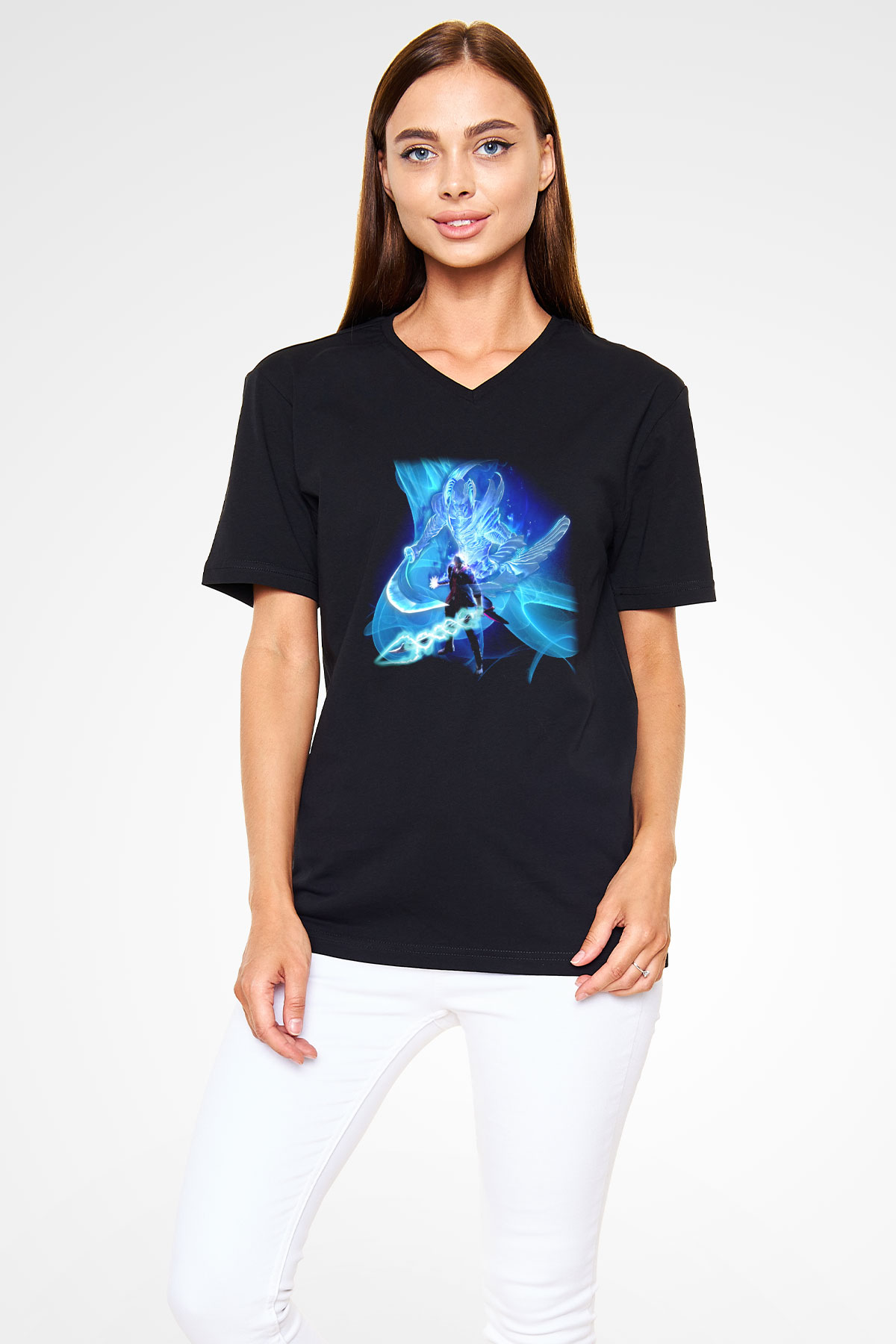 Devil May Cry Siyah Unisex V Yaka Tişört T-Shirt