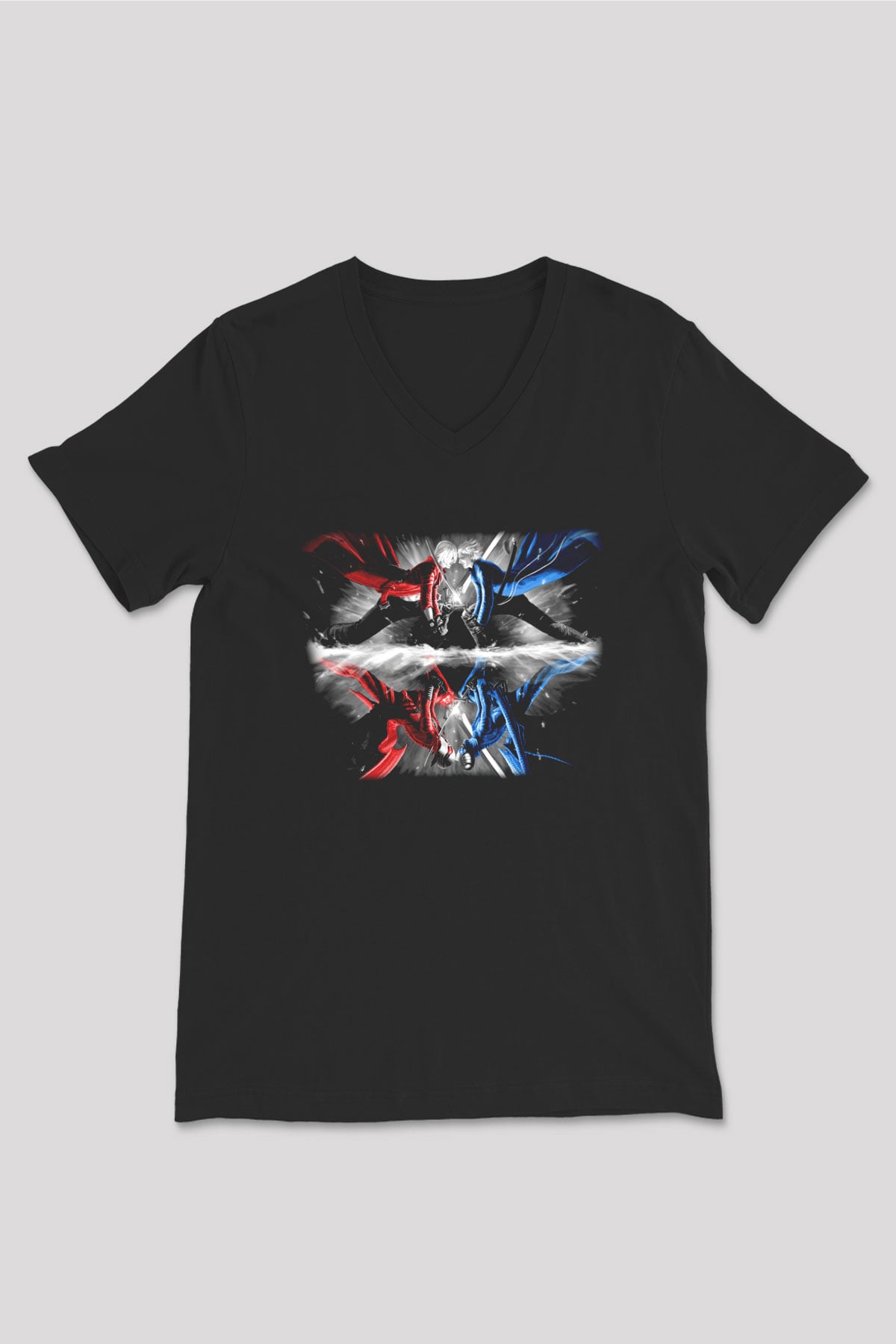 Devil May Cry Siyah Unisex V Yaka Tişört T-Shirt