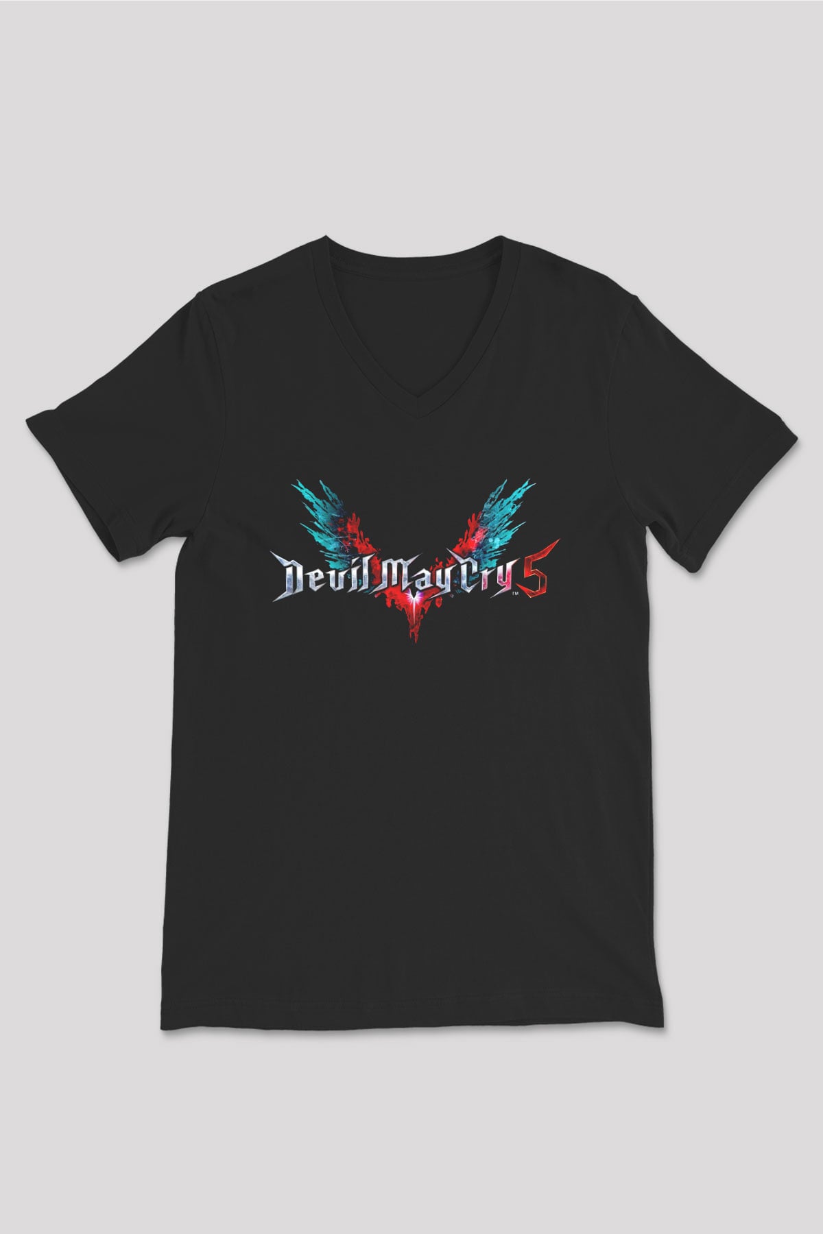 Devil May Cry Siyah Unisex V Yaka Tişört