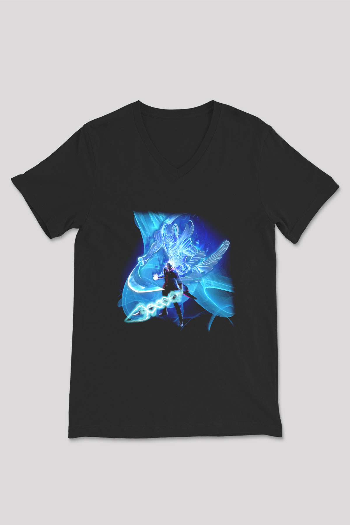 Devil May Cry Siyah Unisex V Yaka Tişört T-Shirt